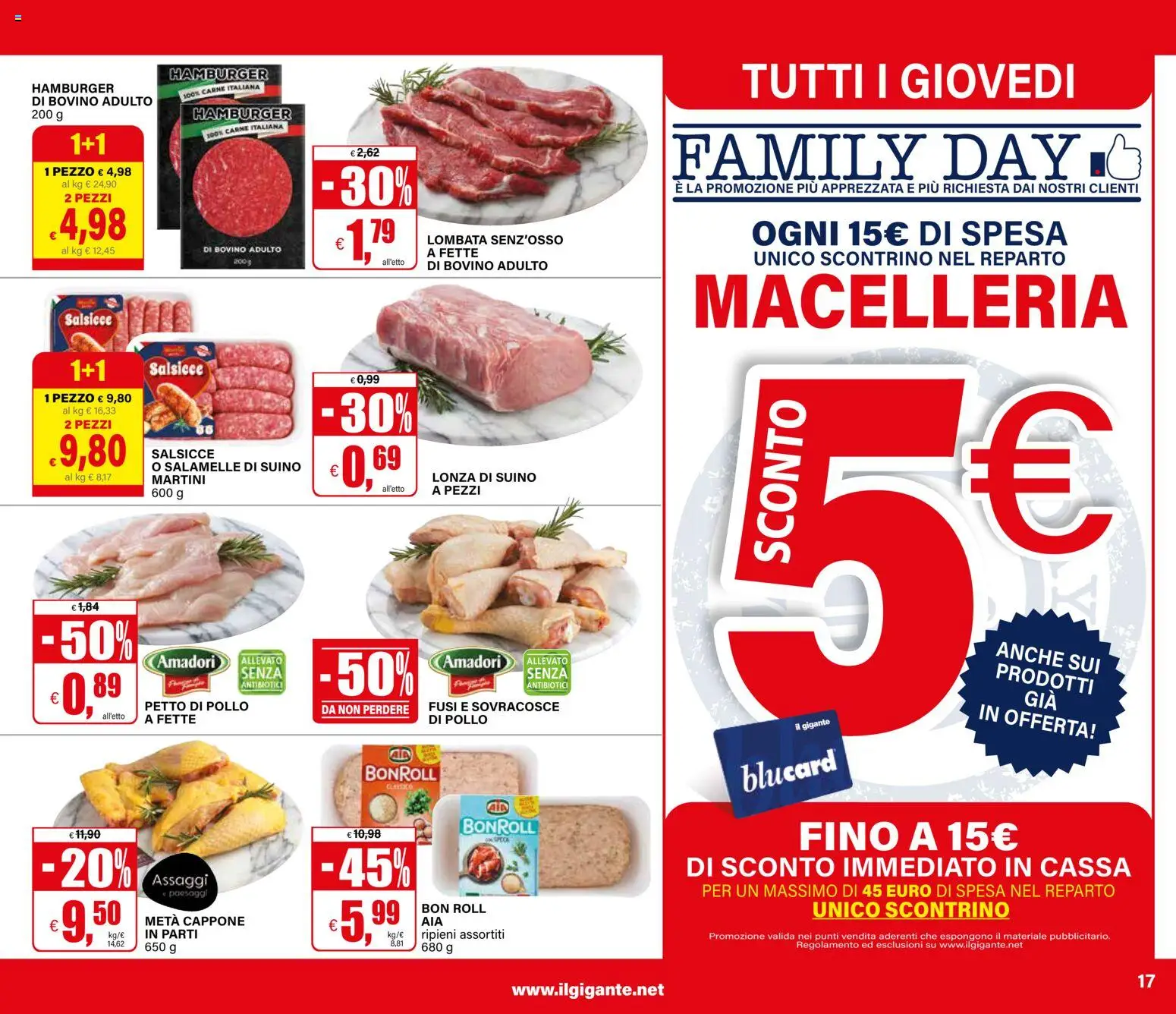 Volantino Il Gigante del 10.11.2025 | Pagina: 17 | Prodotti: Bovino, Pollo, Suino, Hamburger
