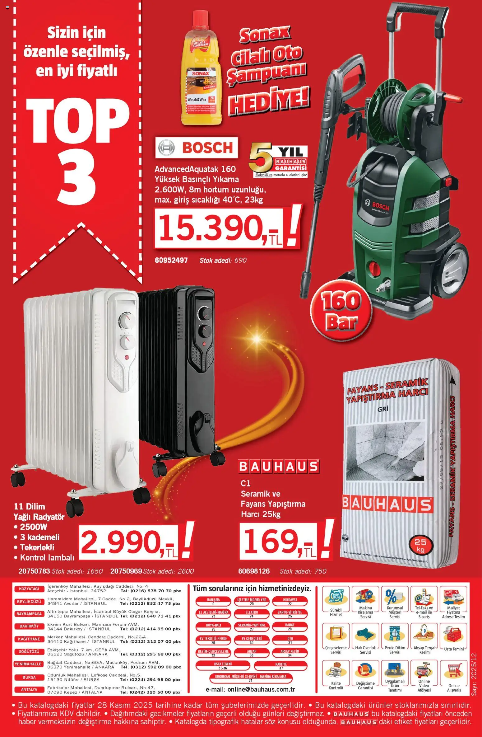 Bauhaus aktüel ürünler kataloğu yayımlandı! Bu hafta 01 - 28 Kasım 2025 günü Bauhaus indirimli ürünleri