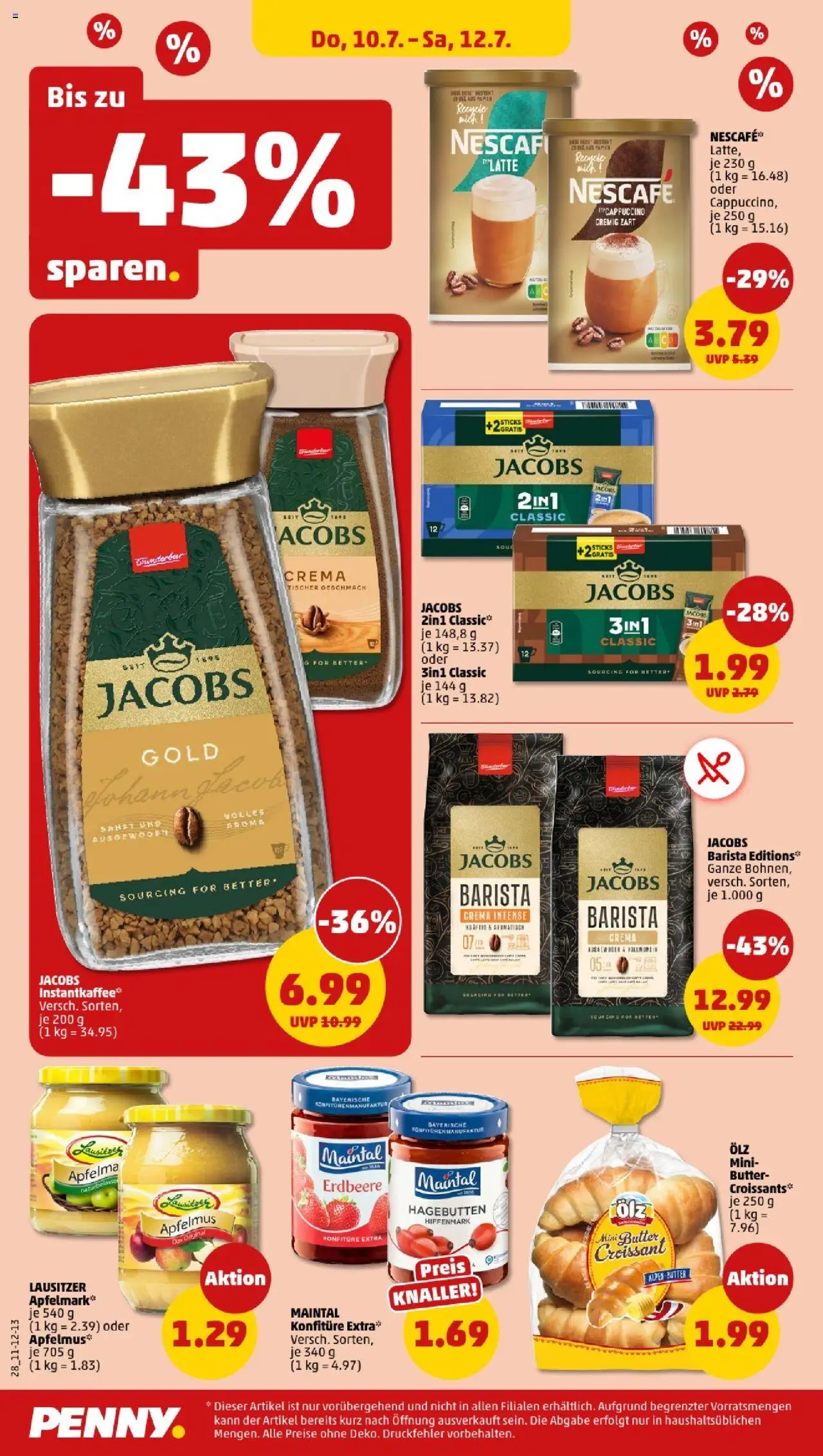 Penny - Sachsen-Anhalt - gültig ab dem 07.07.2025 | Seite: 28 | Produkte: Nescafe, Butter, Apple, Croissant