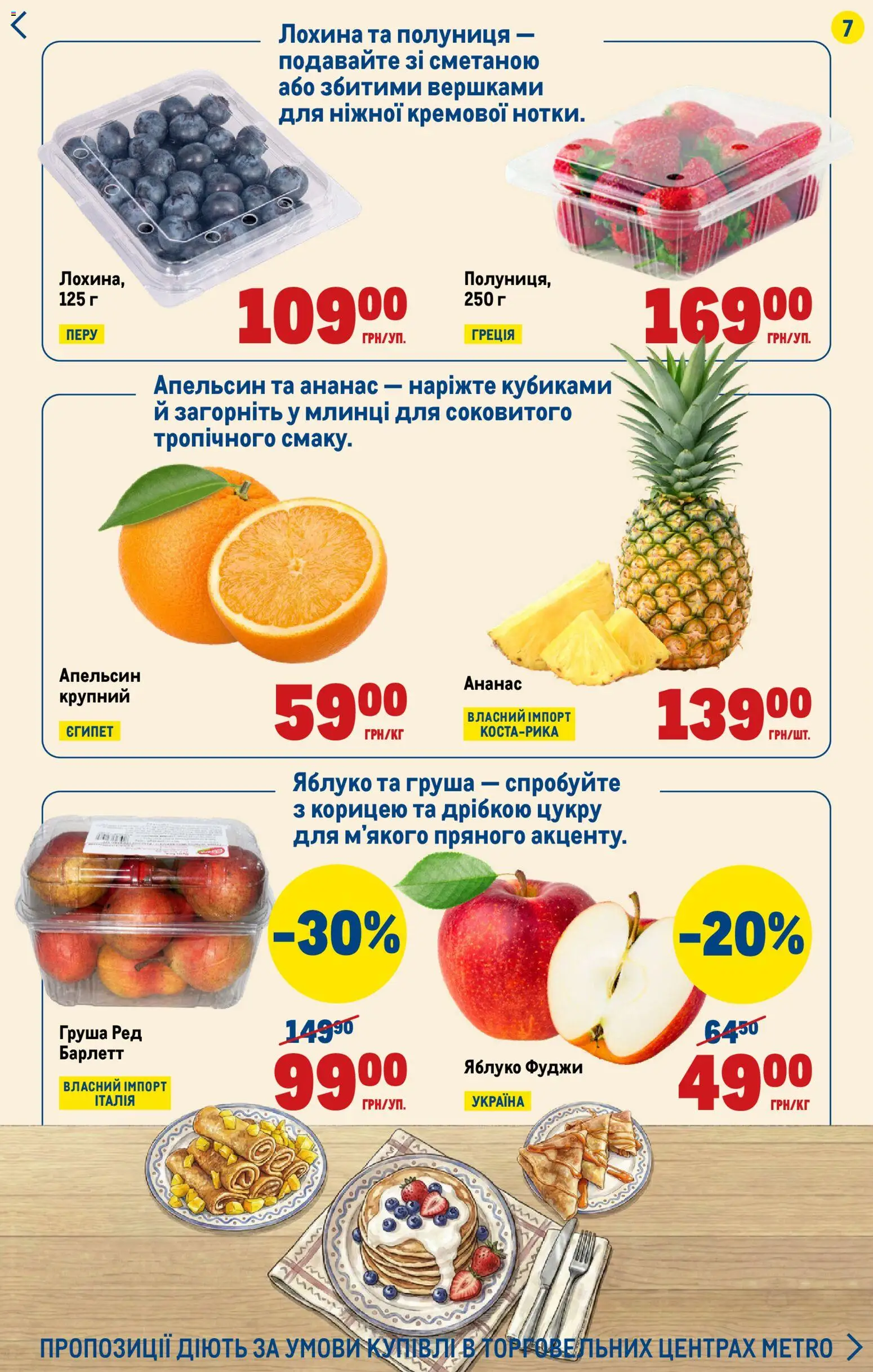 Metro Kаталог - дійснийкції з 19.02.2026 | Сторінка: 7 | Товари: Ананас, Полуниця, Груша