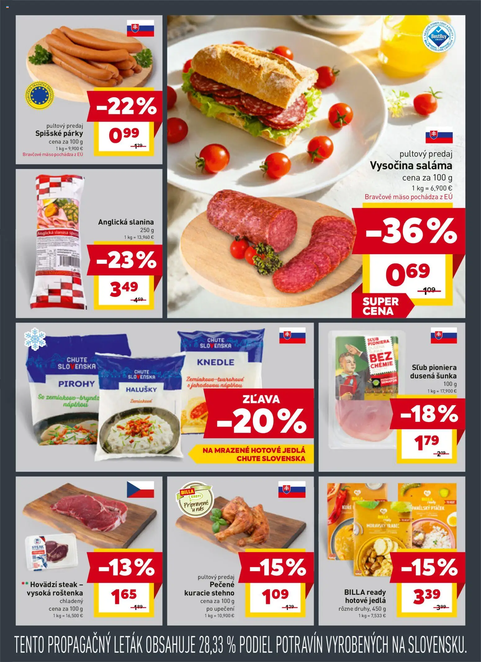 Nové Billa akcie – leták je platný od 02.01.2026 | Strana: 5 | Produkty: Pirohy, Saláma, Slanina, Párky