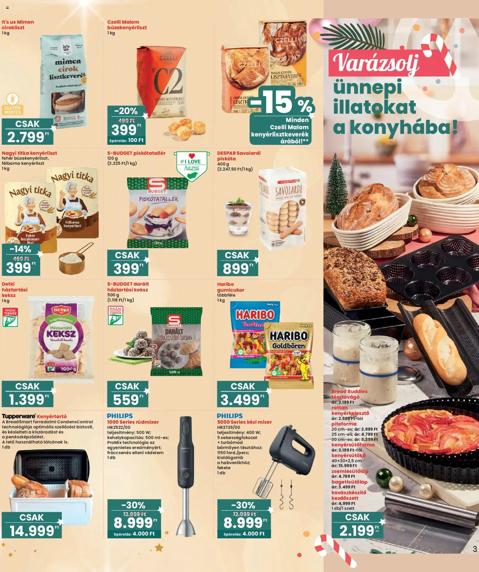 Interspar akciós ujság - amely érvényes a következő dátumtól: 30.10.2025 | Oldal: 3 | Termékek: Kézi mixer, Kenyérliszt, Kenyér, Kenyértartó
