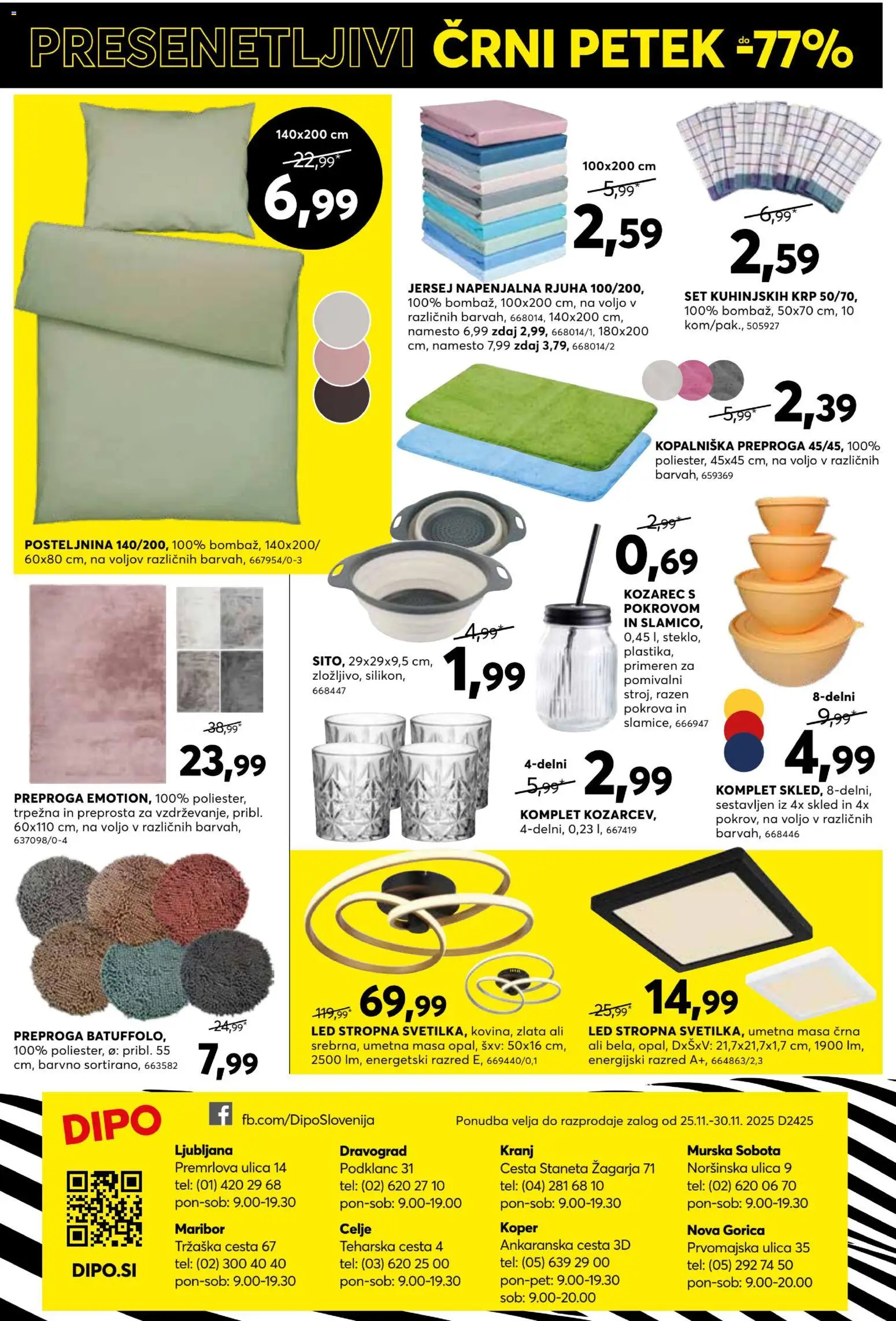 Novi Dipo katalog ponudbe – veljaven od 25.11.2025 | Stran: 16 | Izdelki: Kozarec, Posteljnina, Rjuha, Preproga
