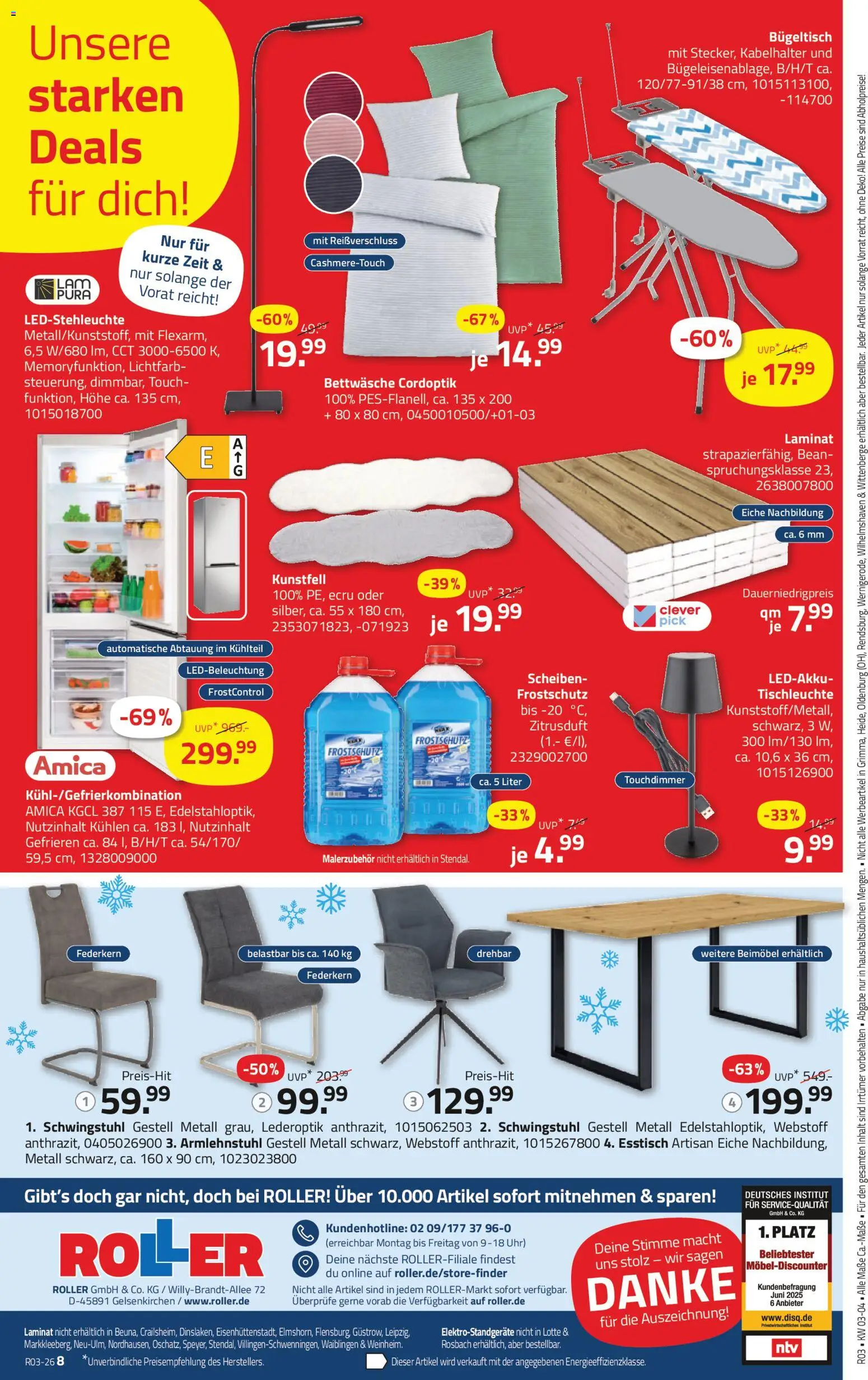 Roller Prospekt 	 – gültig ab 11.01.2026 | Seite: 16 | Produkte: Esstisch, Bettwäsche, Uhr