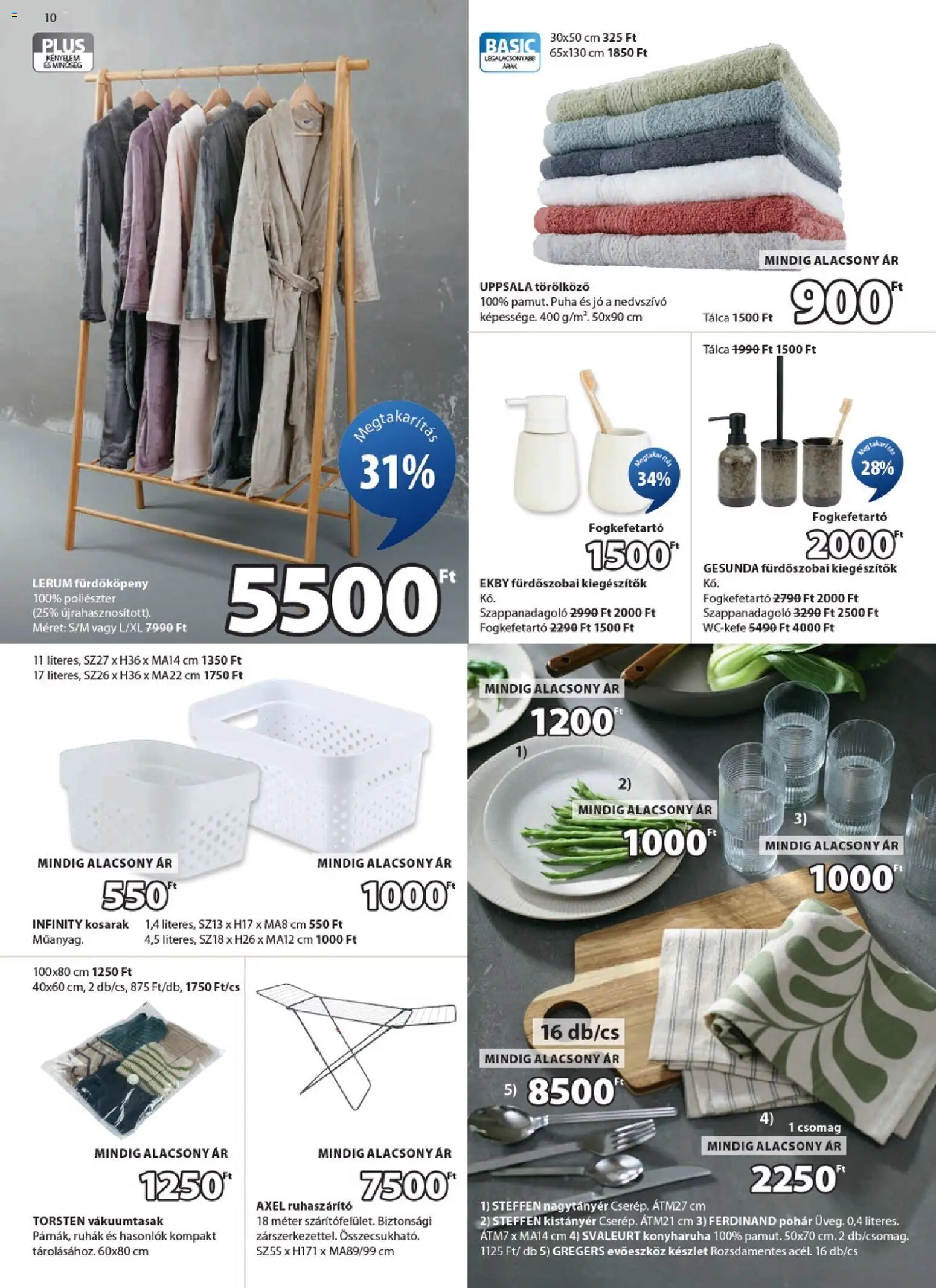 JYSK akciós ujság - amely érvényes a következő dátumtól: 05.11.2025 | Oldal: 10 | Termékek: Evőeszköz készlet, Szappanadagoló, Pohár, Ruhaszárító