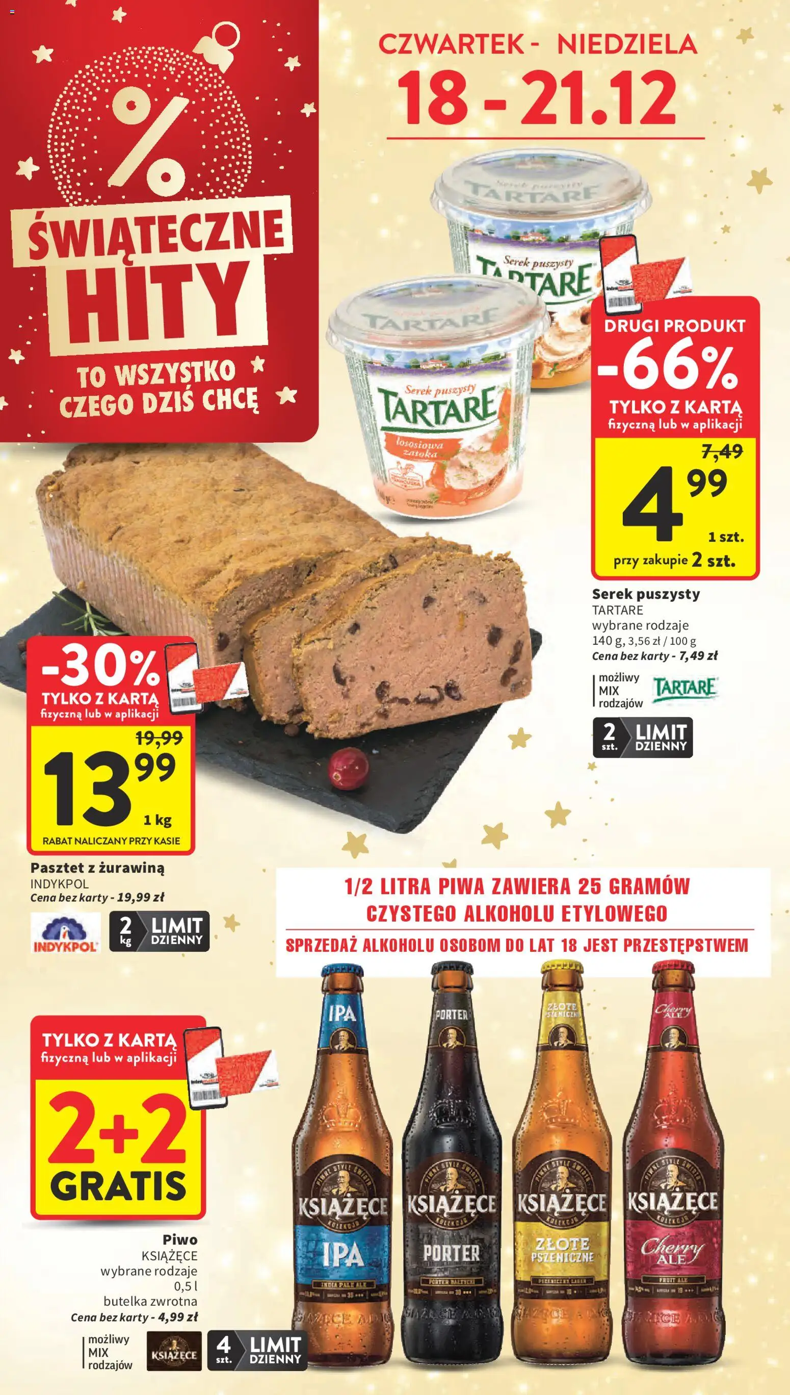Intermarche Gazetka od 18.12.2025 | Strona: 5 | Produkty: Karta, Serek, Żurawina, Piwo