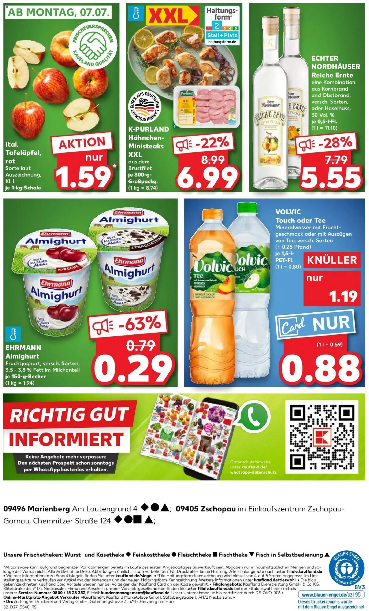 Kaufland prospekt Marienberg	 - gültig ab dem 06.07.2025 | Seite: 5 | Produkte: Hahnchen, Ehrmann almighurt, Tee, Volvic