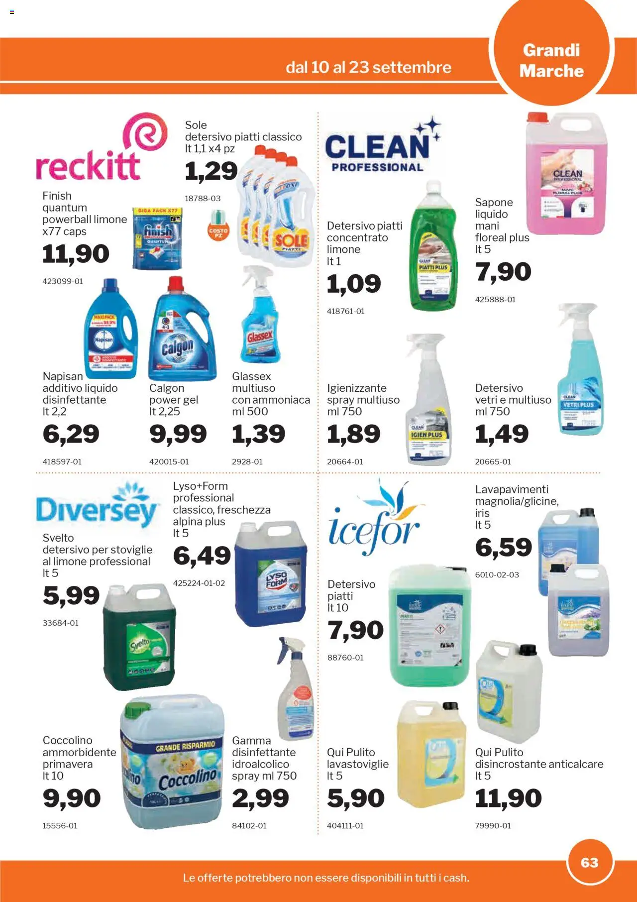 Volantino Sogegross del 10.09.2025 | Pagina: 63 | Prodotti: Sapone, Ammorbidente, Anticalcare, Limone