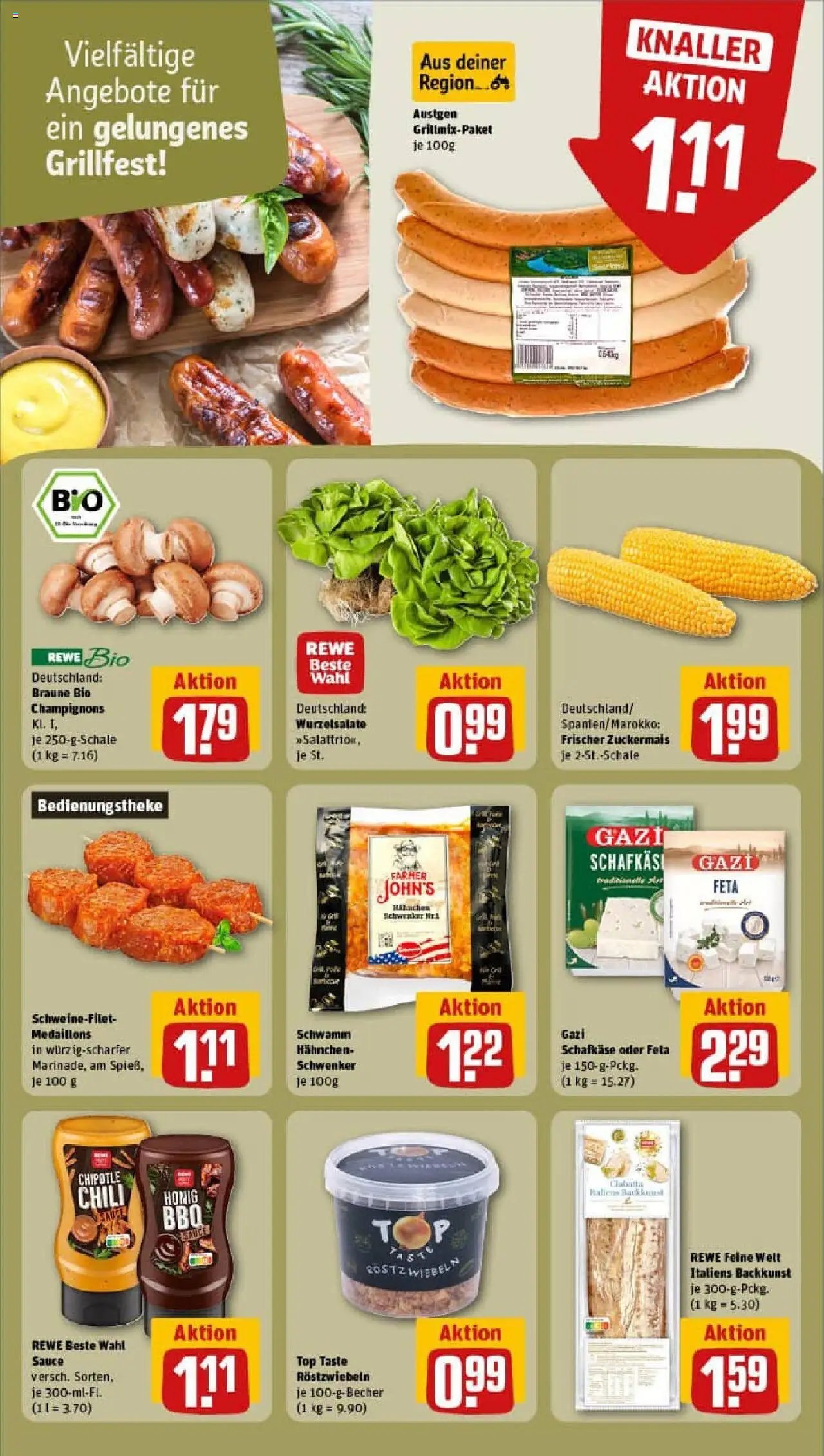 Rewe prospekt Saarbrücken / Klarenthal	 - gültig ab dem 20.07.2025 | Seite: 18 | Produkte: Hahnchen, Feta, Champignons, Chili