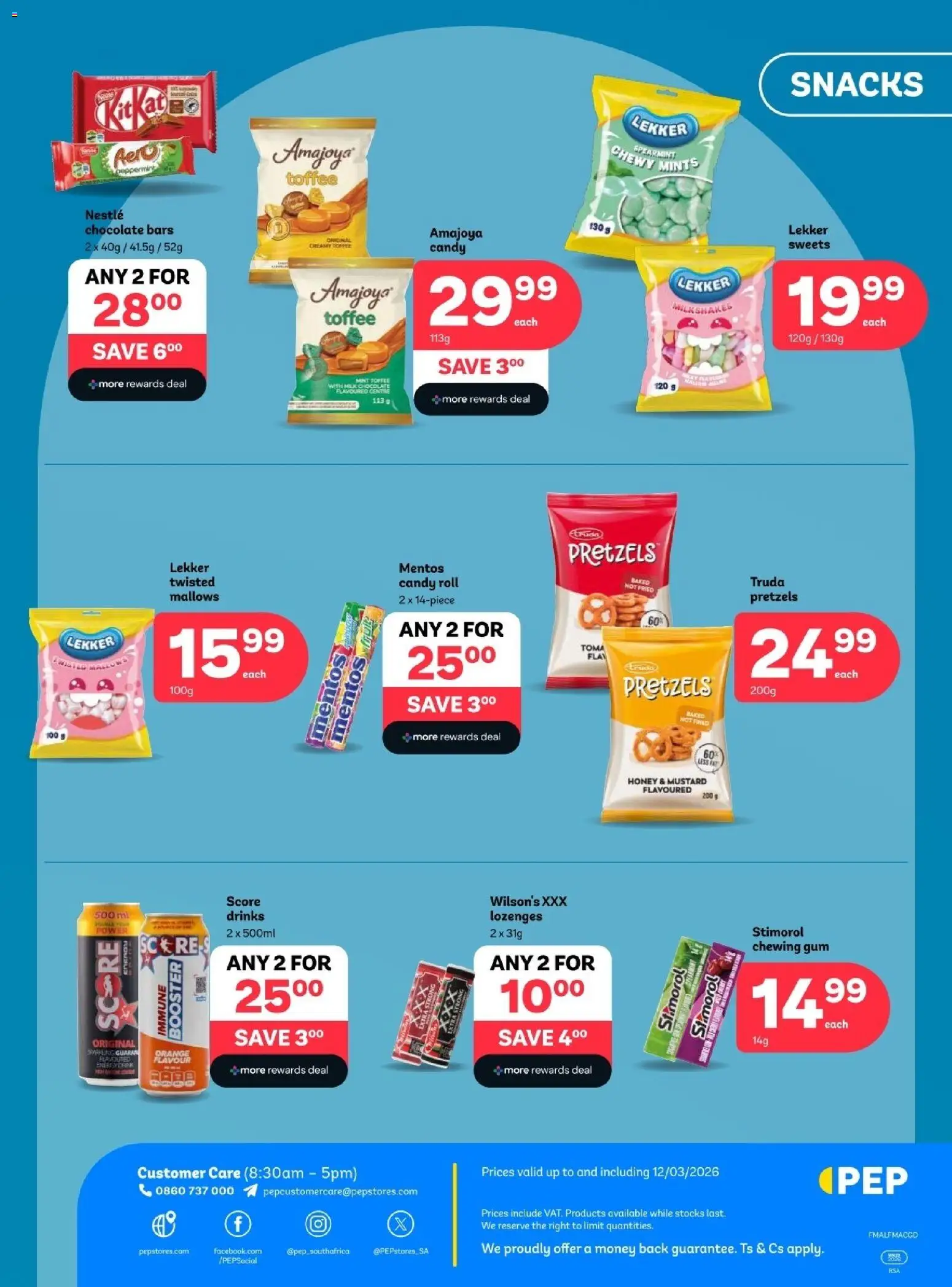 New PEP Stores catalogue – valid from 25.02.2026 | Page: 4 | Products: Milk, Coffee, Snacks, Lozenges