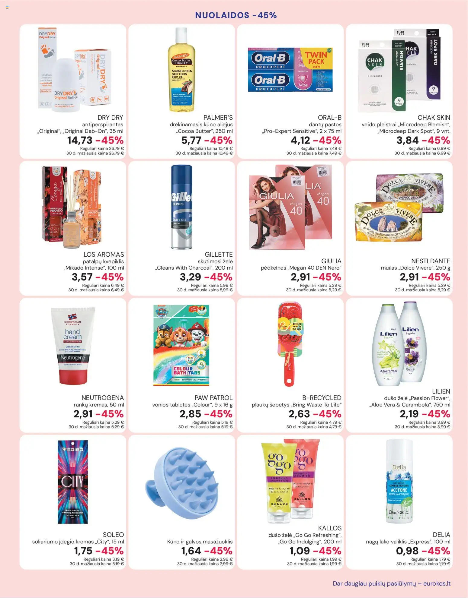 Eurokos akcijos nuo 02.01.2026 | Puslapis: 9 | Prekių: Kremas, Aliejus, Muilas, Antiperspirantas