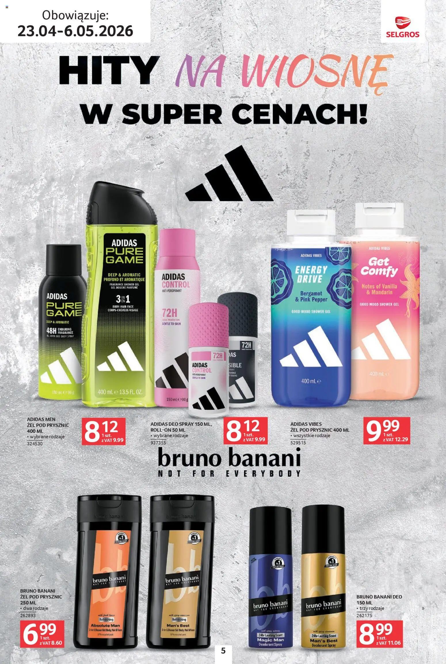 Selgros cash&carry gazetka - Uroda od 23.04.2026 | Strona: 5 | Produkty: Prysznic, Banan, Body, Żel pod prysznic