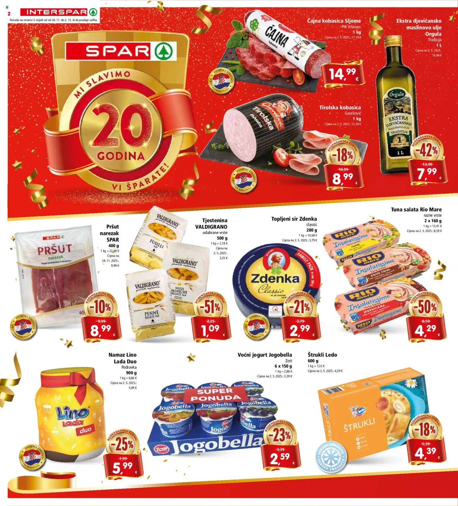 Interspar katalog | vrijedi od 26.11.2025 | Stranica: 2 | Proizvodi: Rio Mare, Ulje, Salata, Tuna