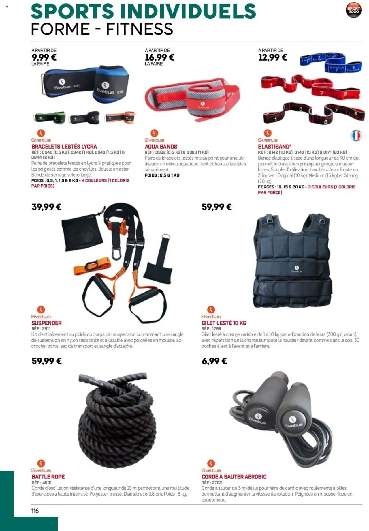  | Page: 116 | Produits: Poids, Sac de transport, Poignées, Gilet