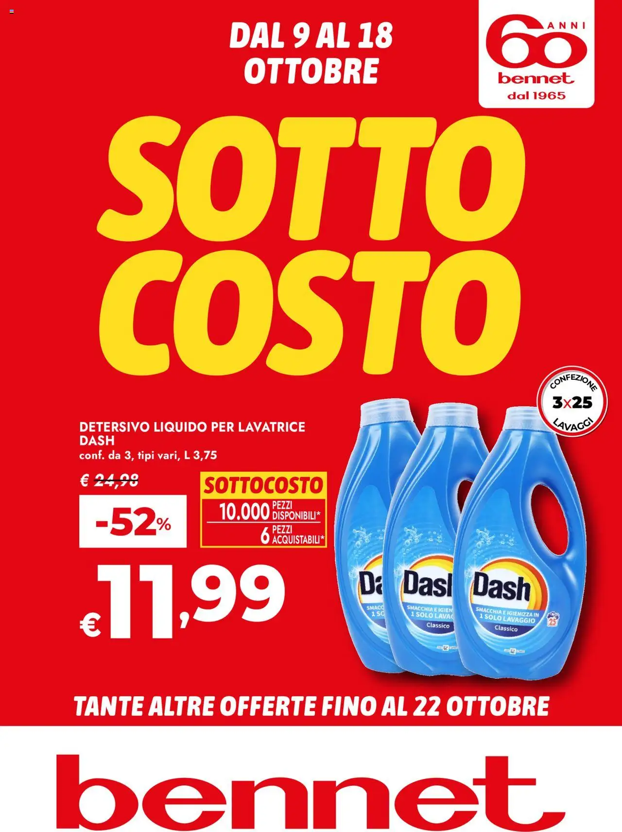 Volantino bennet del 09.10.2025 | Pagina: 1 | Prodotti: Lavatrice