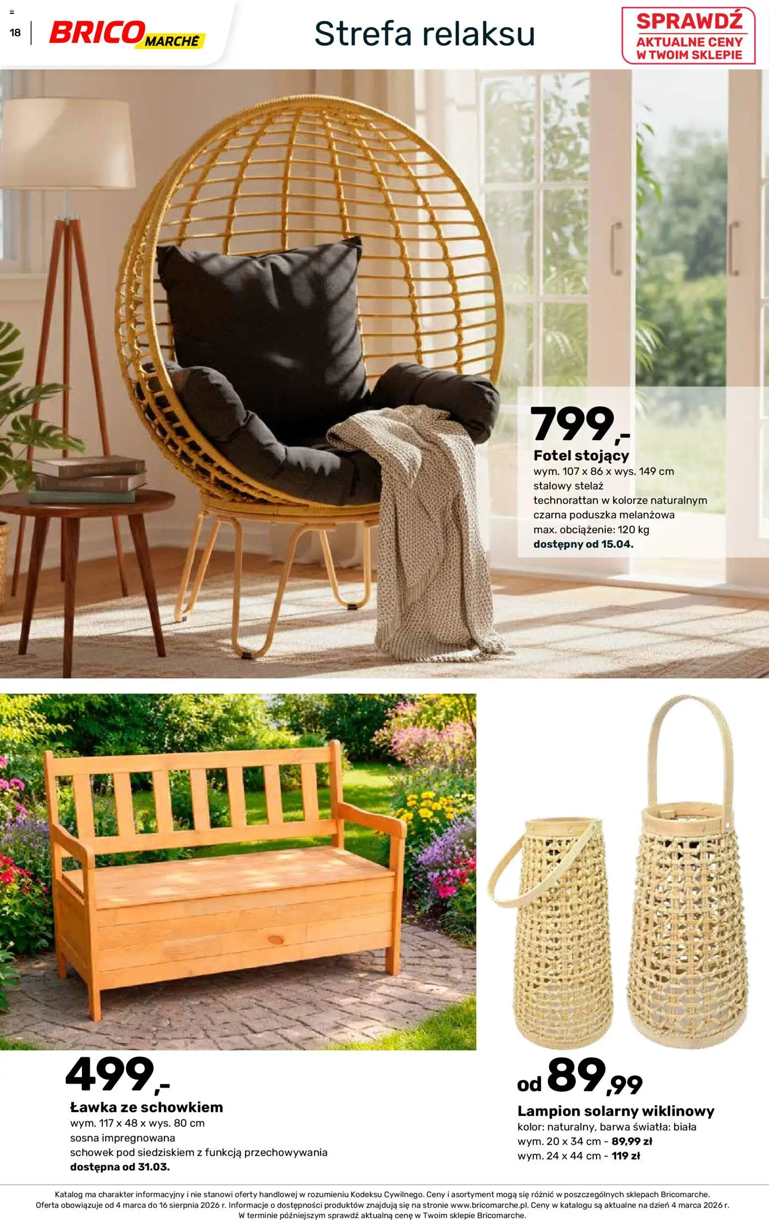 Brico Marché gazetka - Wiosna od 04.03.2026 | Strona: 18 | Produkty: Poduszka, Fotel