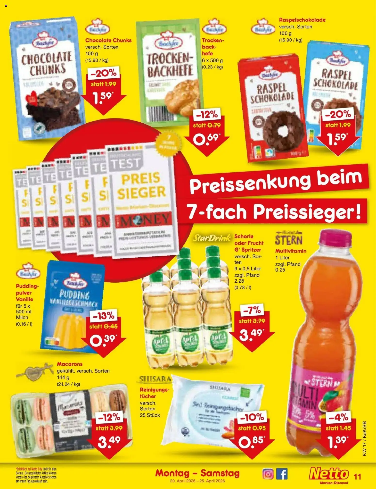 Netto Marken-Discount Prospekt Bonn	 – gültig ab 20.04.2026 | Seite: 13 | Produkte: Milch, Schokolade, Pudding