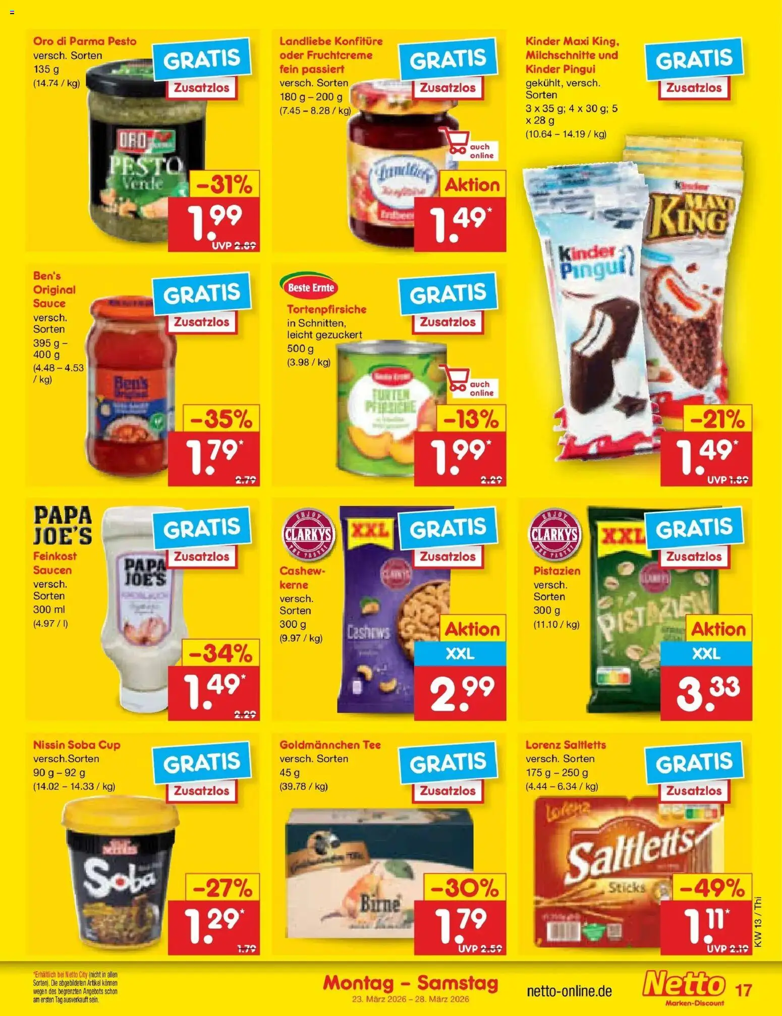 Netto Marken-Discount Prospekt Pirna	 – gültig ab 23.03.2026 | Seite: 19 | Produkte: Pistazien, Oro di parma, Birne, Tee