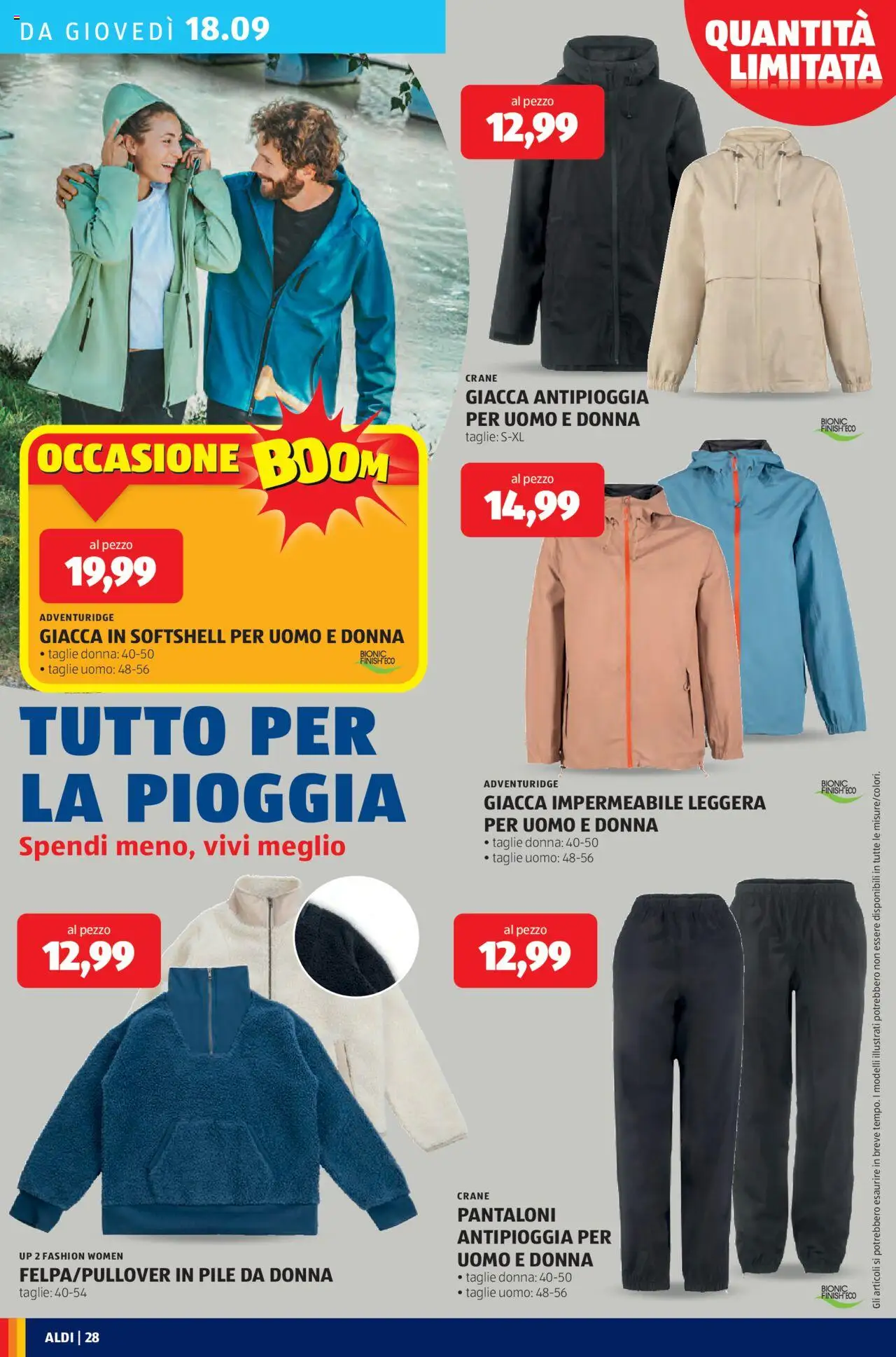 Volantino Aldi del 15.09.2025 | Pagina: 28 | Prodotti: Pile, Giacca, Pantaloni