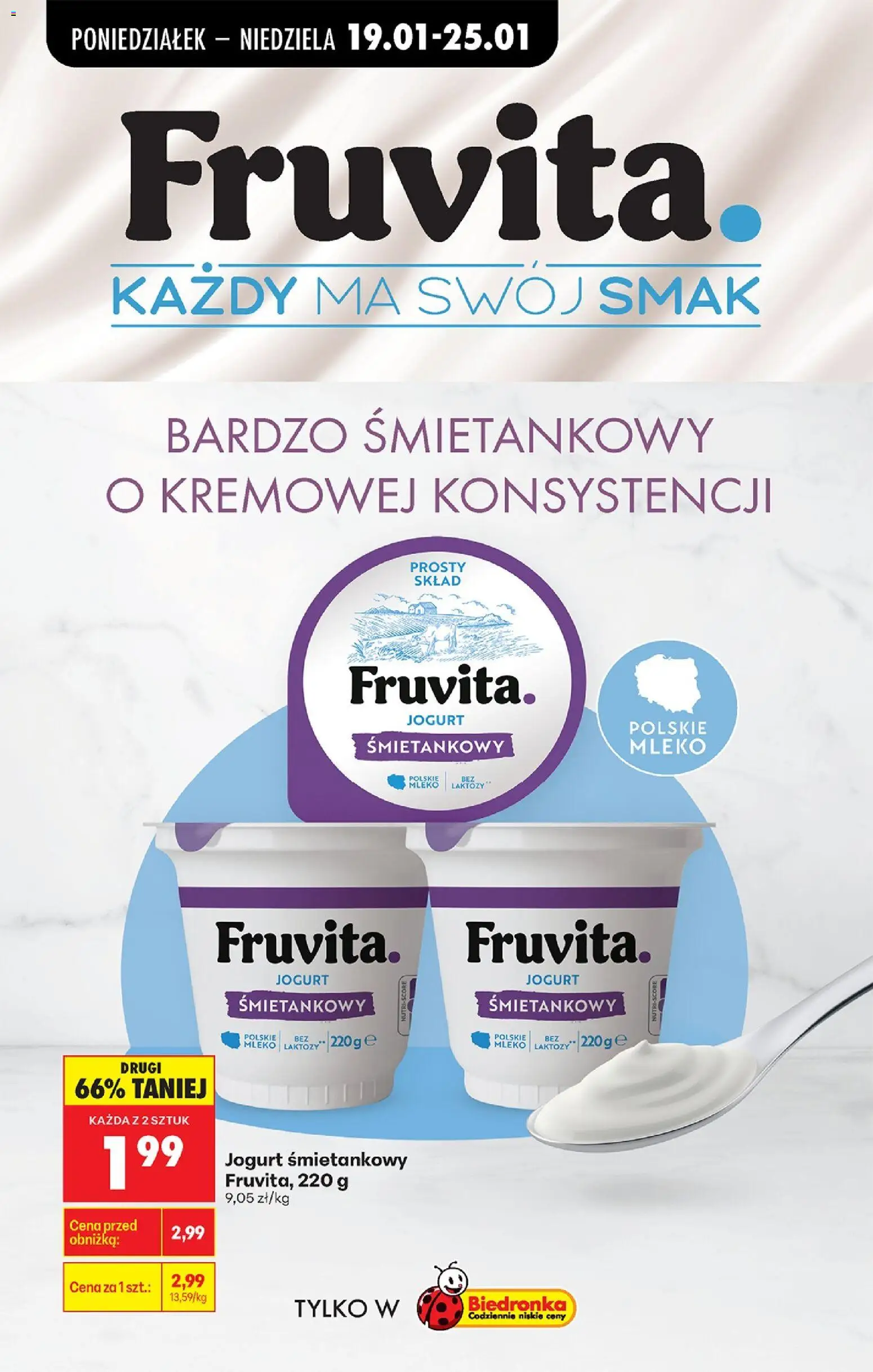 Biedronka gazetka od 19.01.2026 | Strona: 51 | Produkty: Jogurt śmietankowy, Mleko, Jogurt