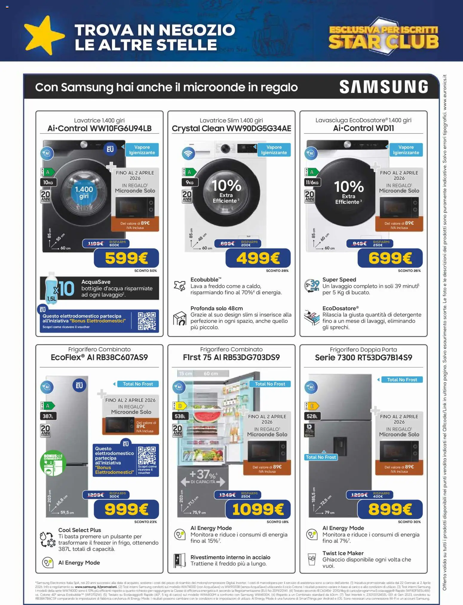 Volantino Euronics del 19.02.2026 | Pagina: 32 | Prodotti: Detergente, Frigorifero, Frigorifero combinato, Samsung