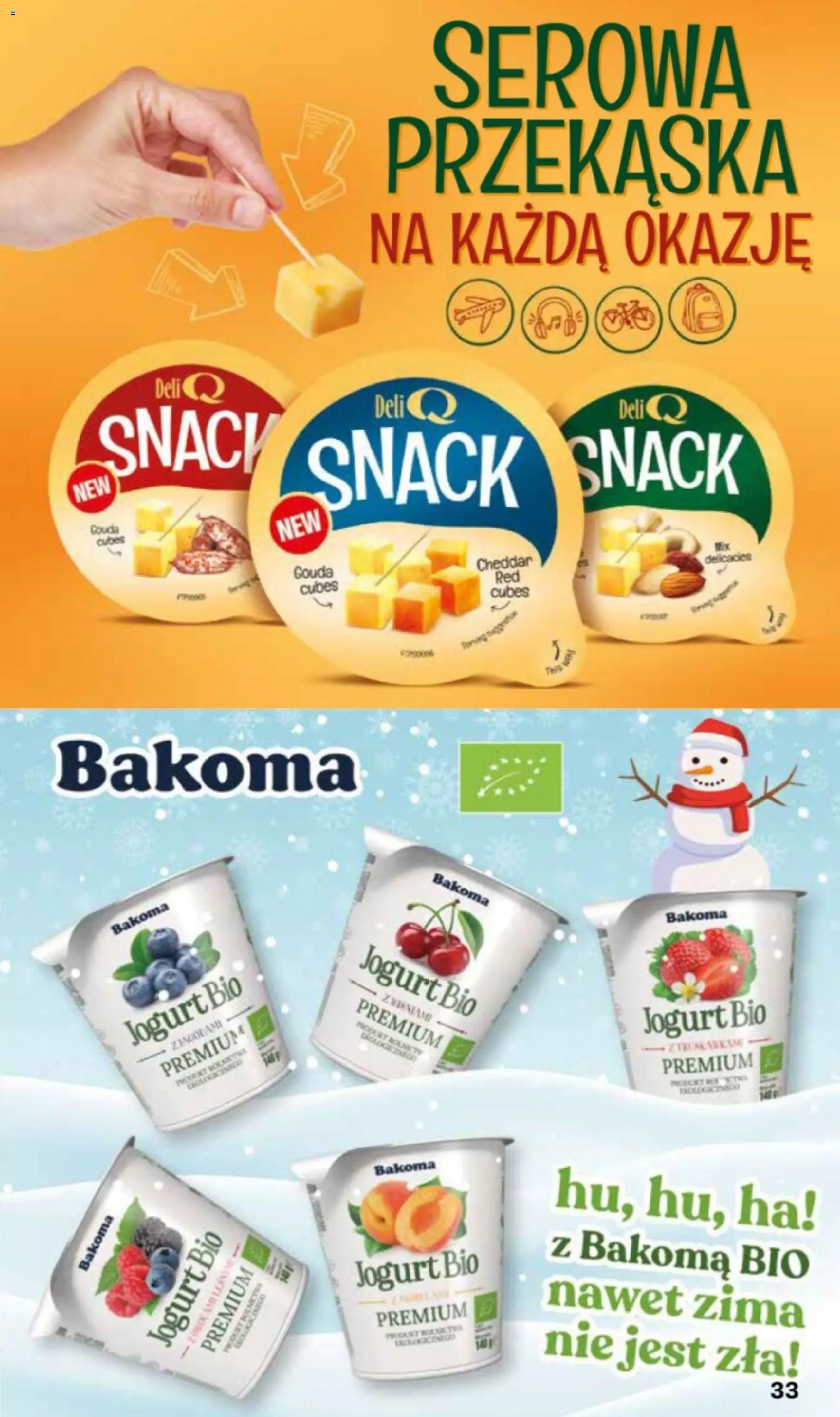Delikatesy Centrum Gazetka - Przepisy na Bliskie Święta od 27.11.2025 | Strona: 33 | Produkty: Jogurt Bio, Jogurt, Cheddar