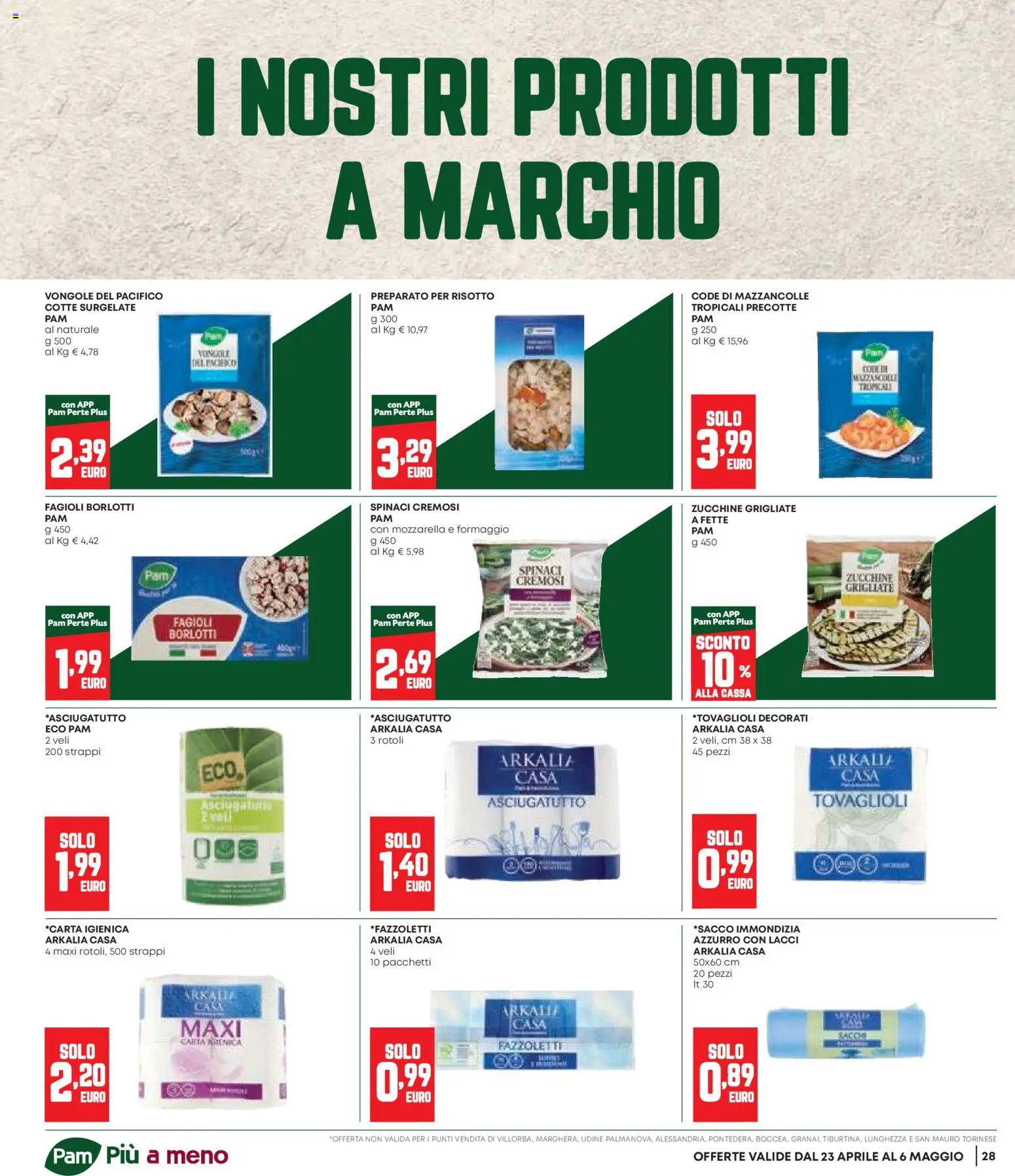 Volantino Panorama del 23.04.2026 | Pagina: 28 | Prodotti: Carta igienica, Fazzoletti, Formaggio, Spinaci