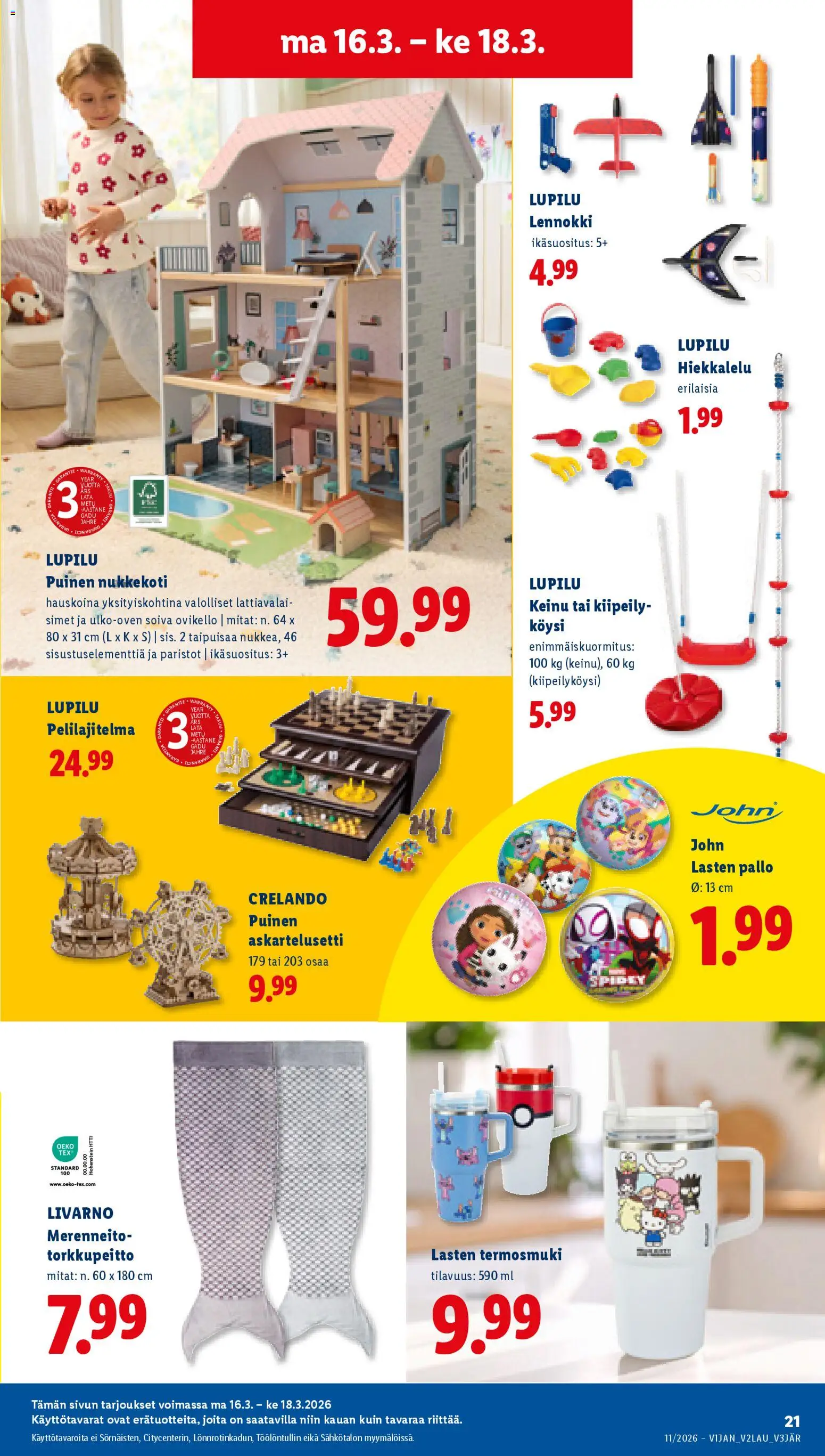 Lidl tarjoukset - Tampere – voimassa 12.03.2026 alkaen | Sivu: 27 | Tuotteet: Paristot, Hiekkalelu