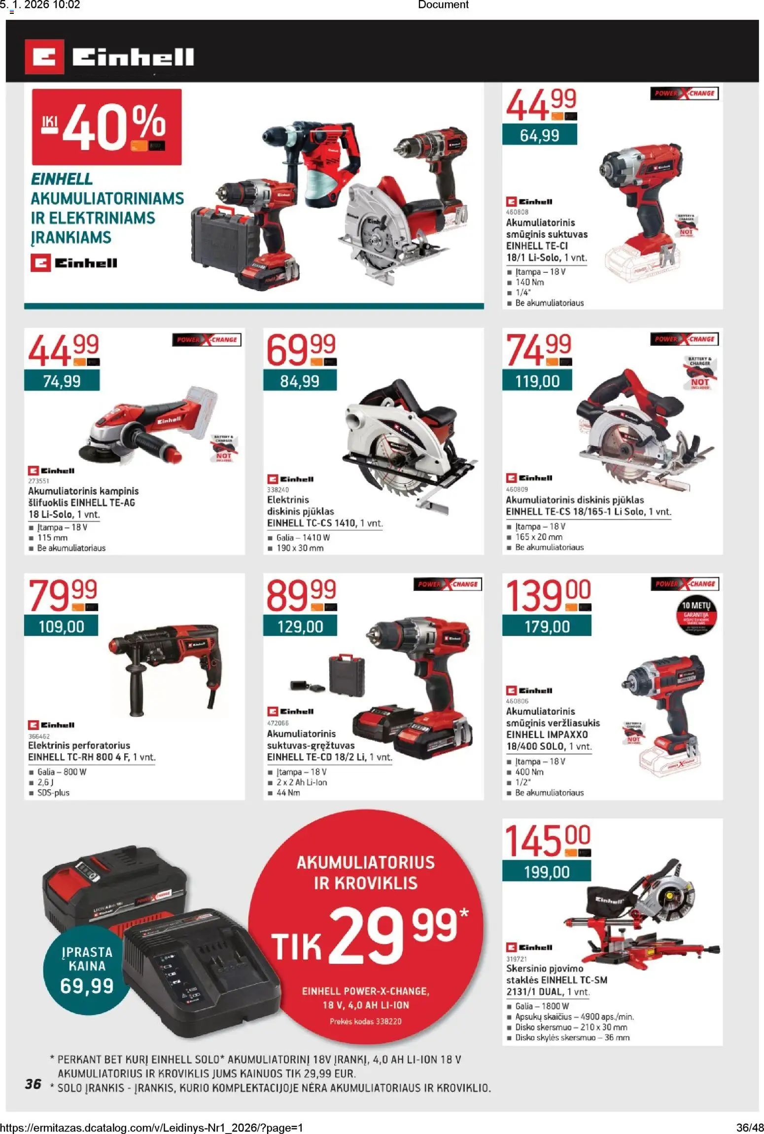 ERMITAŽAS akcijos nuo 05.01.2026 | Puslapis: 36 | Prekių: Akumuliatorius