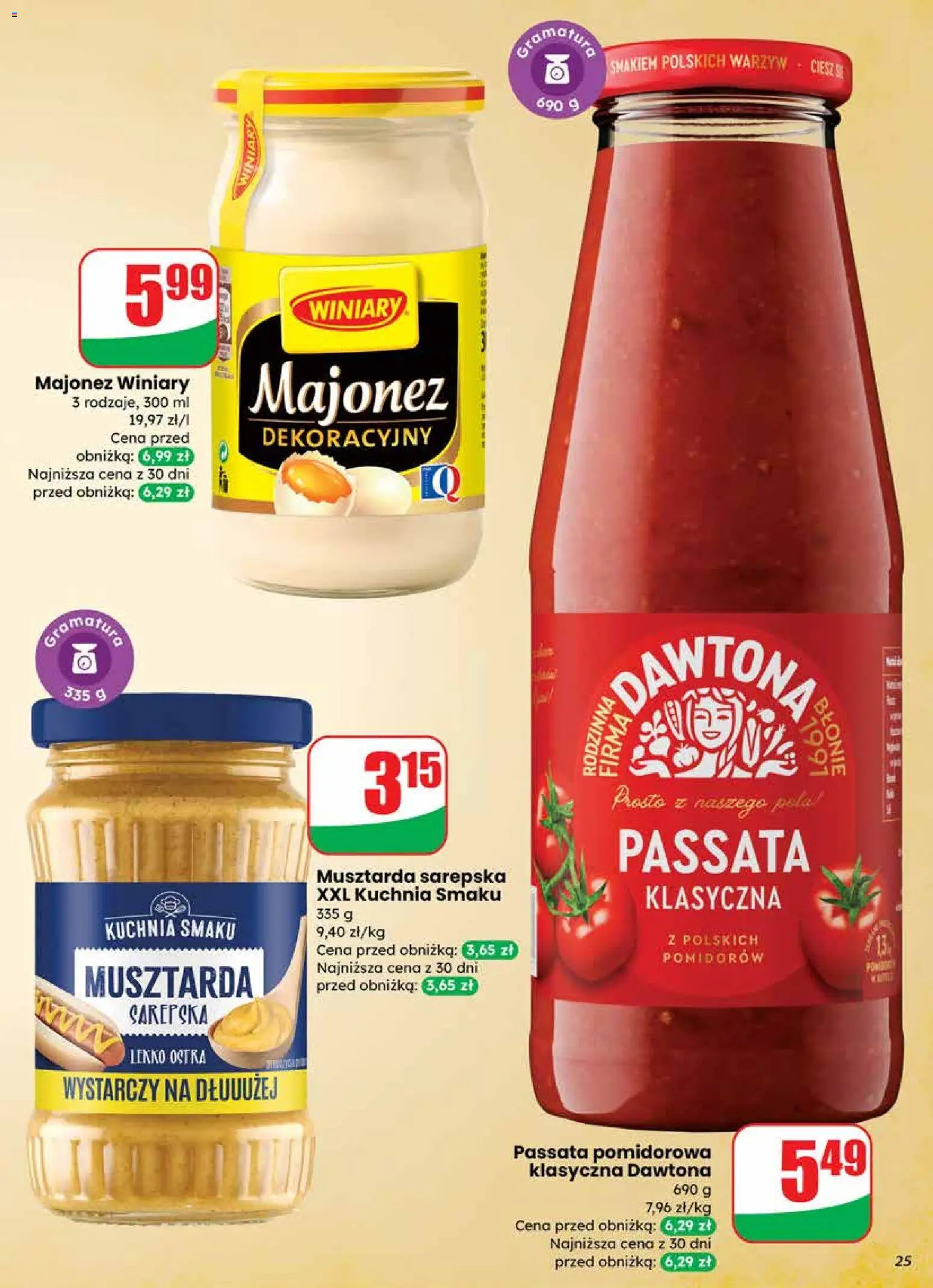 Dino Gazetka od 19.11.2025 | Strona: 25 | Produkty: Passata pomidorowa, Majonez winiary, Musztarda, Majonez