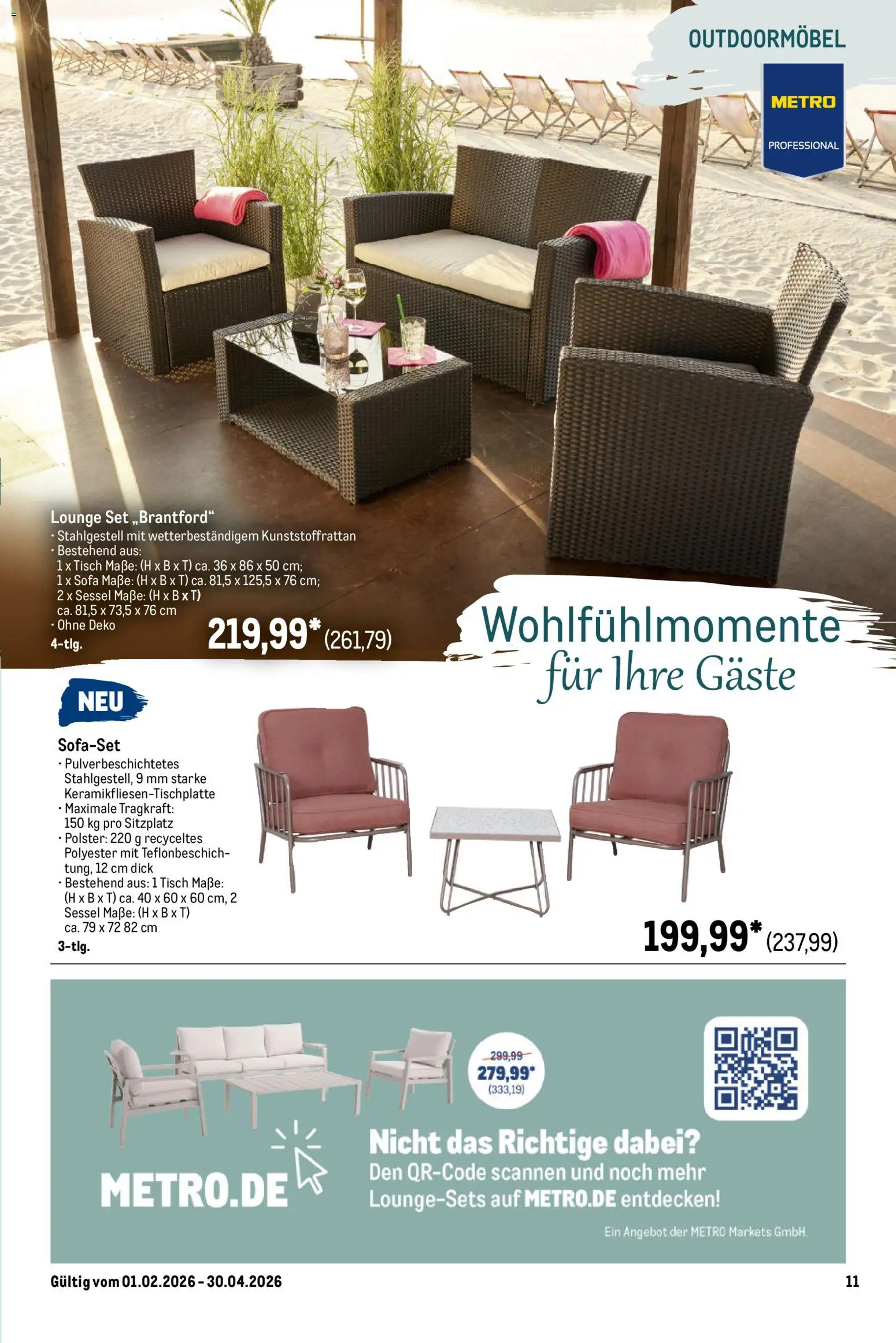 Metro Outdoor für Profis – gültig ab 01.02.2026 | Seite: 11 | Produkte: Sofa, Sessel, Tisch