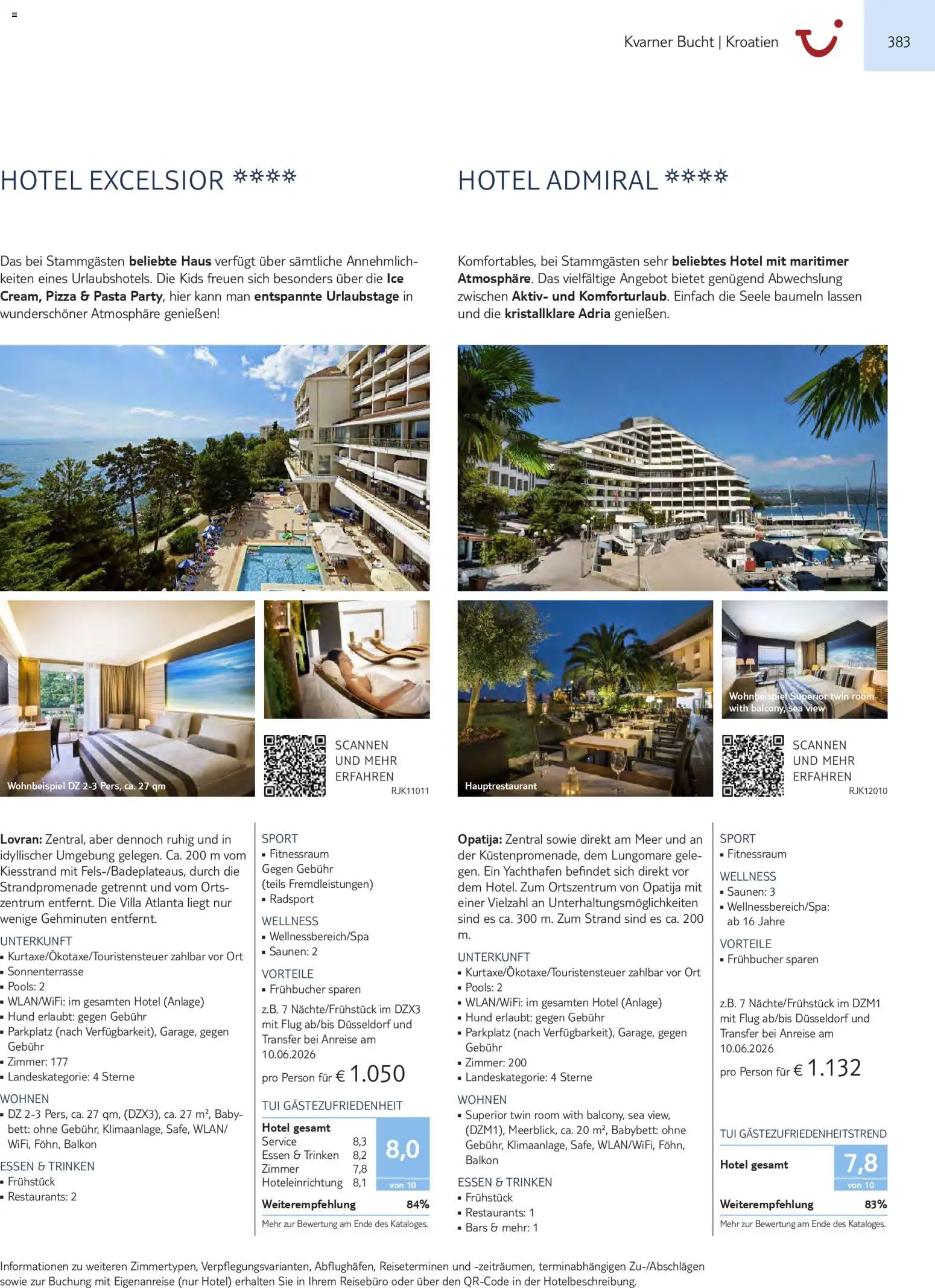 Aida  Südeuropa & Nordafrika 2026/27 – gültig ab 01.01.2026 | Seite: 383 | Produkte: Bett, Babybett, Pasta, Pizza