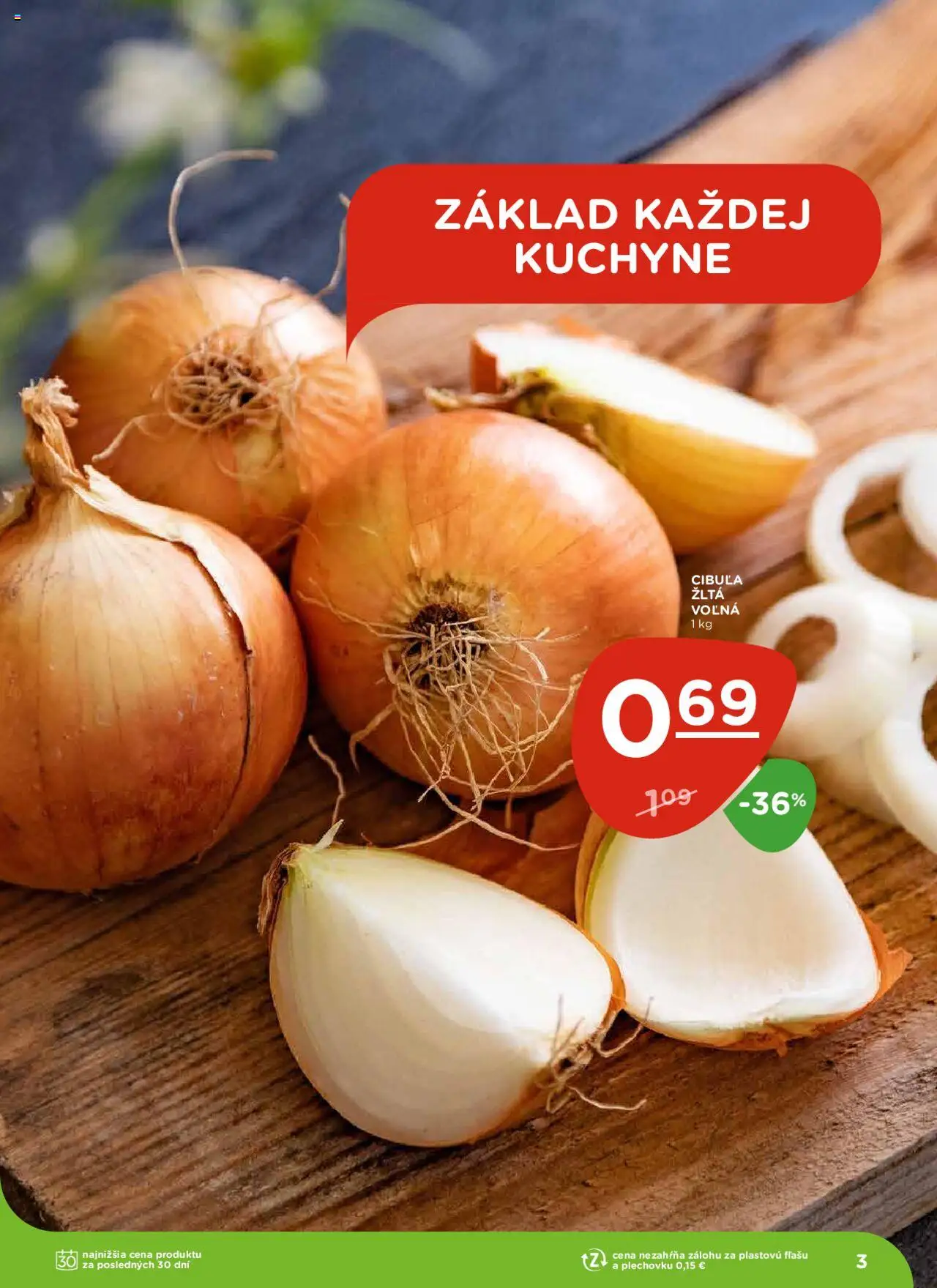 Nové Terno akcie – leták je platný od 09.10.2025 | Strana: 3 | Produkty: Kuchyne, Cibuľa