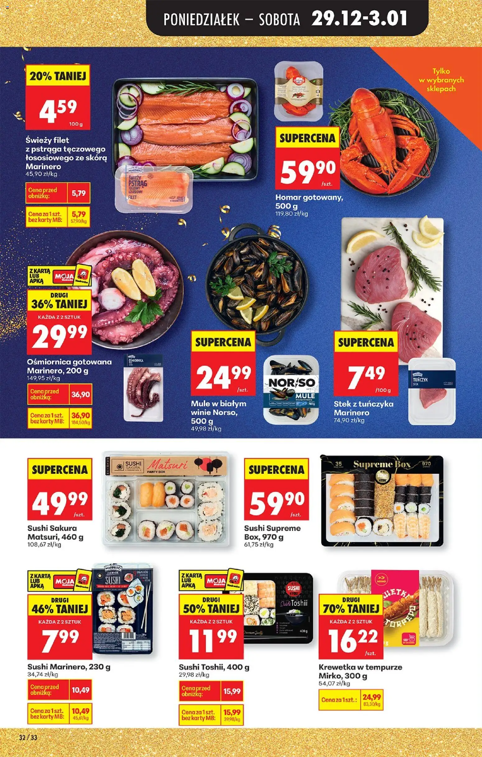 Biedronka gazetka od 29.12.2025 | Strona: 42 | Produkty: Karta, Homar, Tuńczyk, Sushi