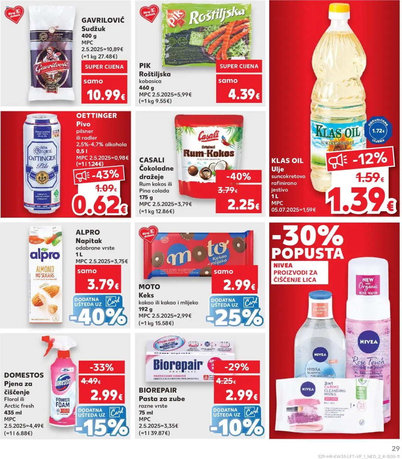 Kaufland katalog | vrijedi od 13.08.2025 | Stranica: 29 | Proizvodi: Ulje, Rum, Kobasica, Nivea