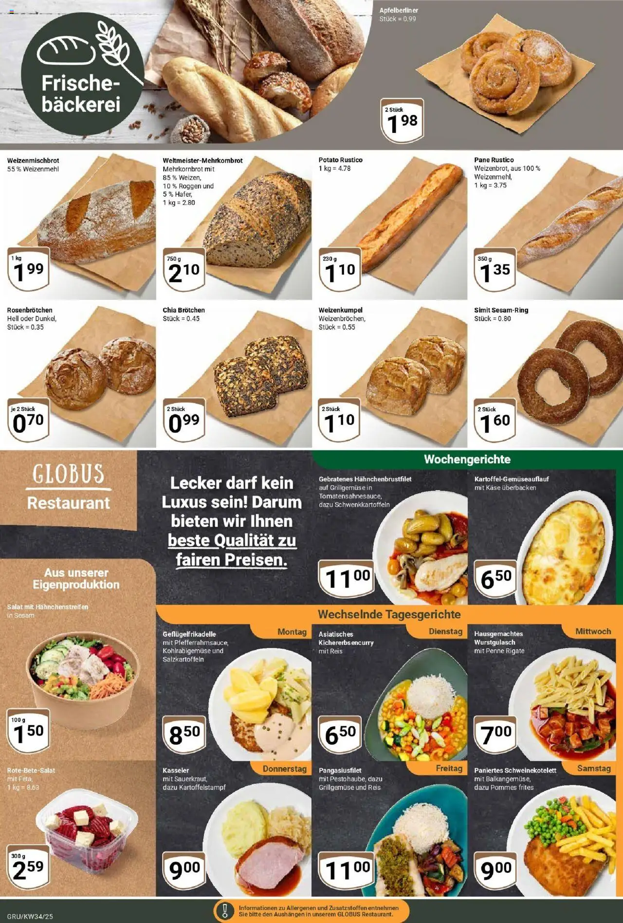 Globus prospekt Grünstadt	 - gültig ab dem 17.08.2025 | Seite: 8 | Produkte: Käse, Pommes, Pommes frites, Salat