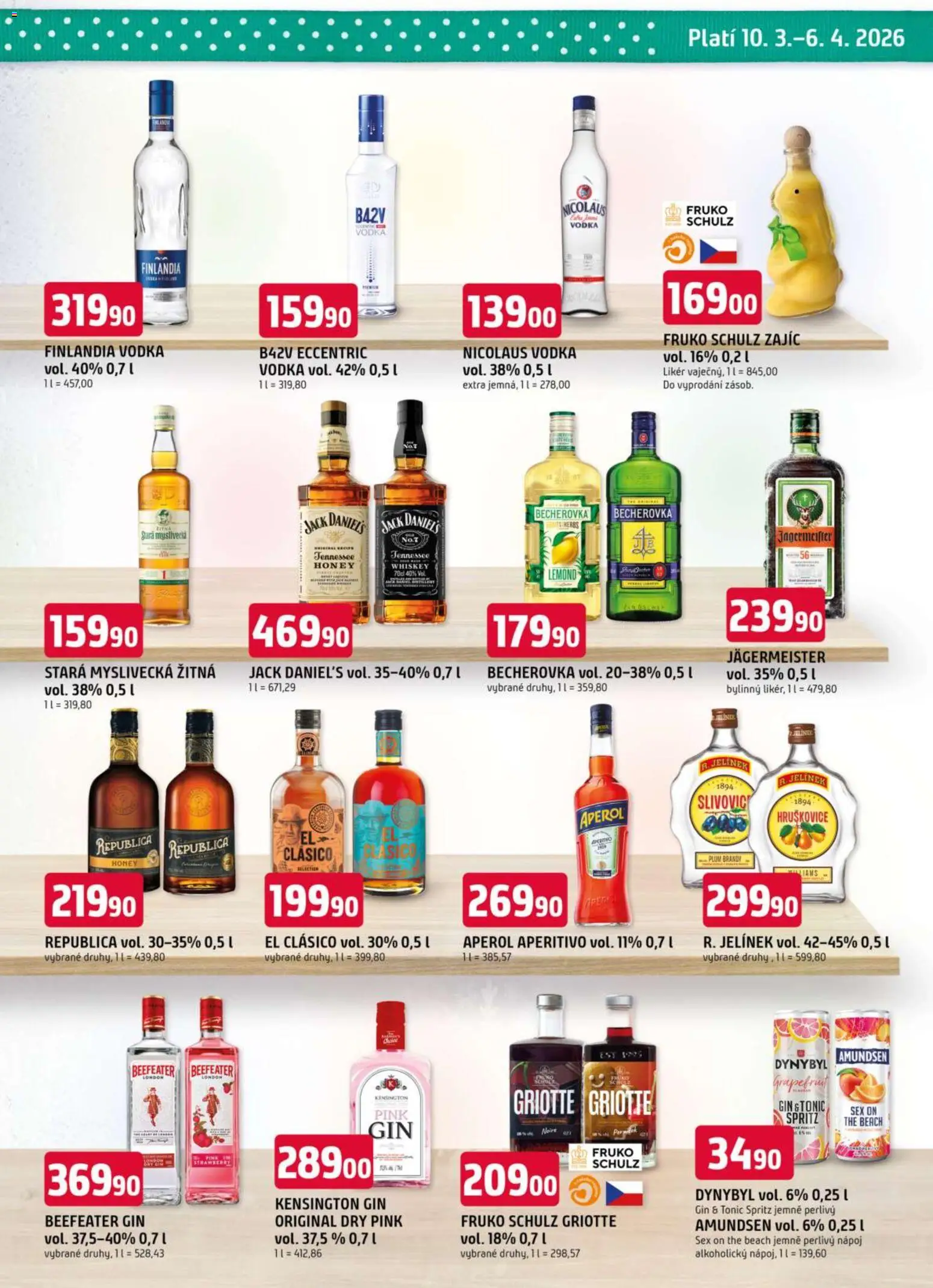 Trefa leták od 25.03.2026 | Strana: 11 | Produkty: Vodka, Likér, Finlandia vodka, Aperitivo