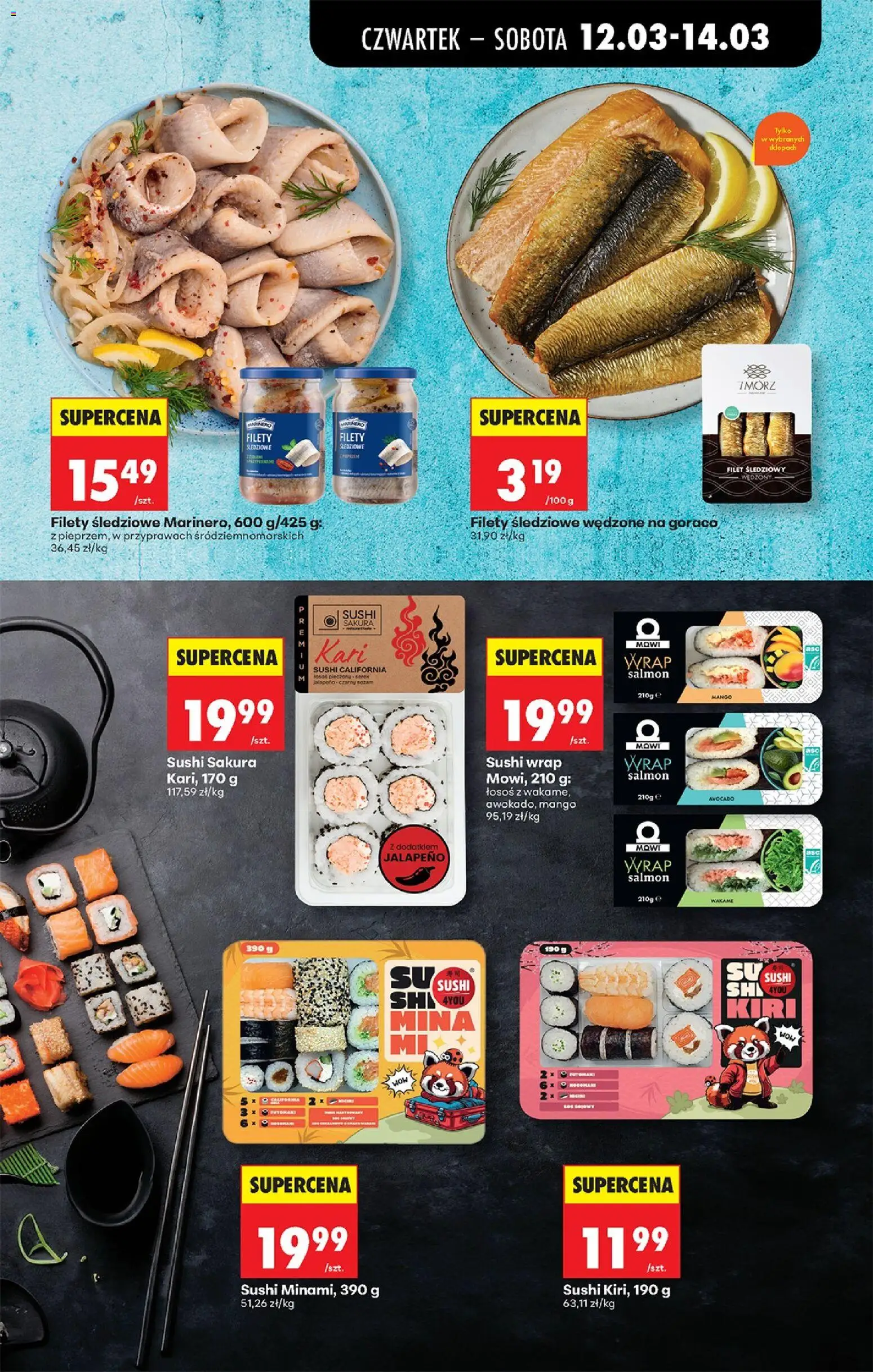 Biedronka Polsko leták - Codziennie niskie ceny od 12.03.2026 | Strana: 41 | Produkty: Losos, Sushi, Wakame, Filet