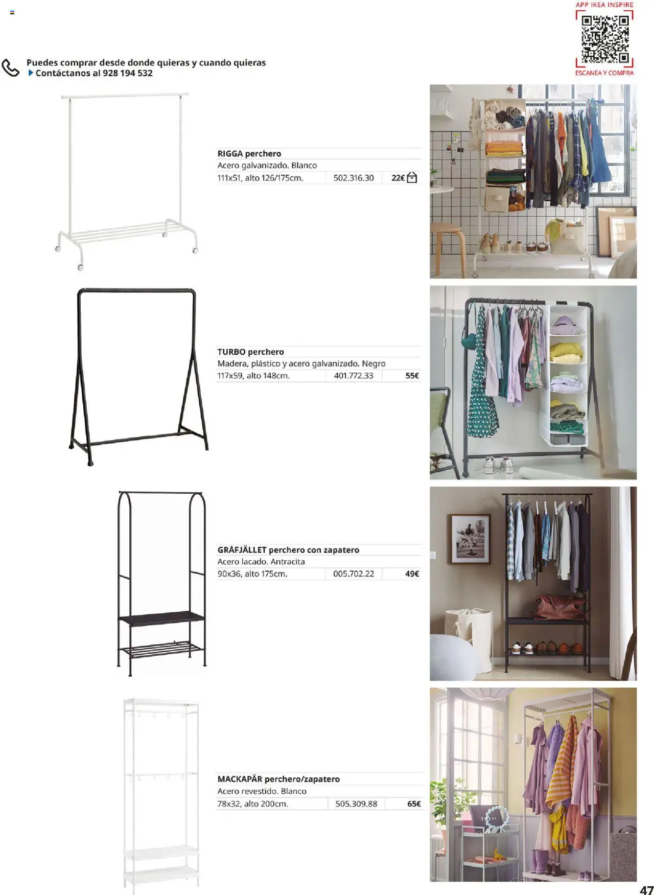 Catálogo IKEA Muebles para el dormitorio │ válido desde el 01.09.2025 | Página: 47 | Productos: Perchero, Zapatero