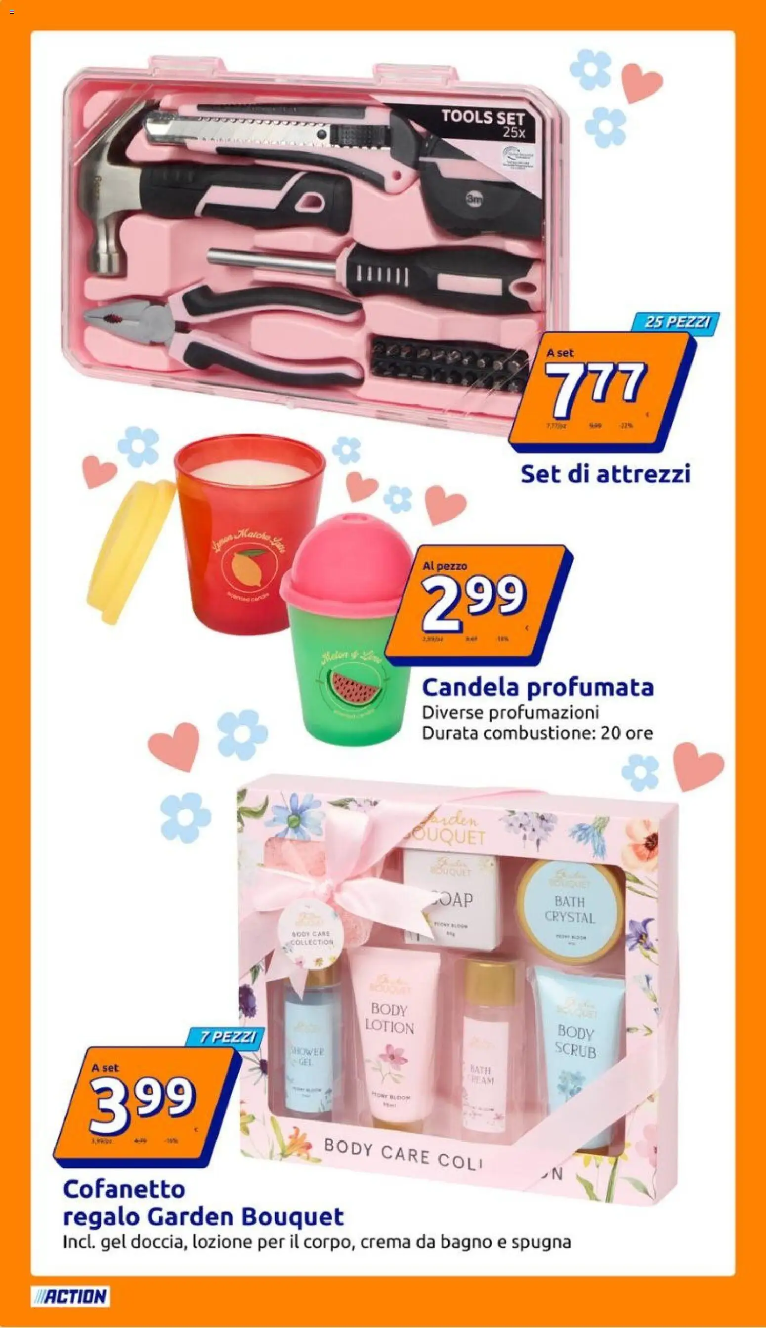 Volantino Action del 22.04.2026 | Pagina: 10 | Prodotti: Spugna, Scrub, Bagno, Candela