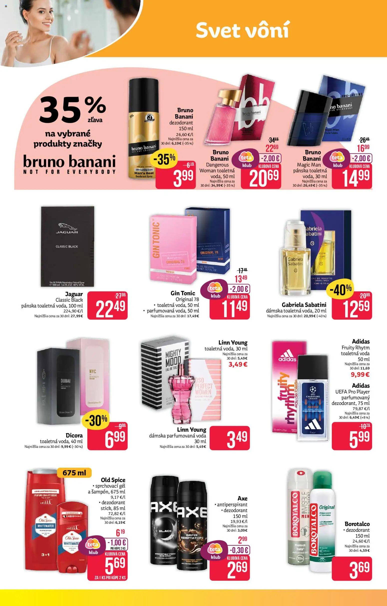 Nové Teta drogerie akcie – leták je platný od 16.03.2026 | Strana: 4 | Produkty: Toaletná voda, Šampón, Dezodorant, Voda