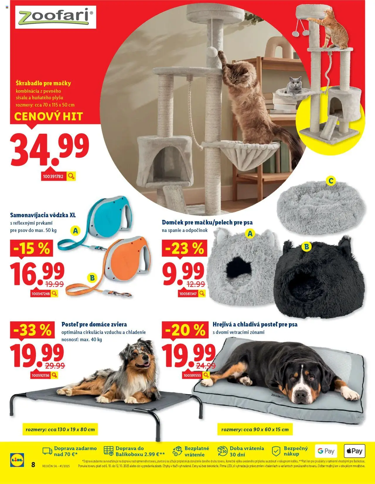 Nové Lidl akcie – leták je platný od 06.10.2025 | Strana: 8 | Produkty: Posteľ