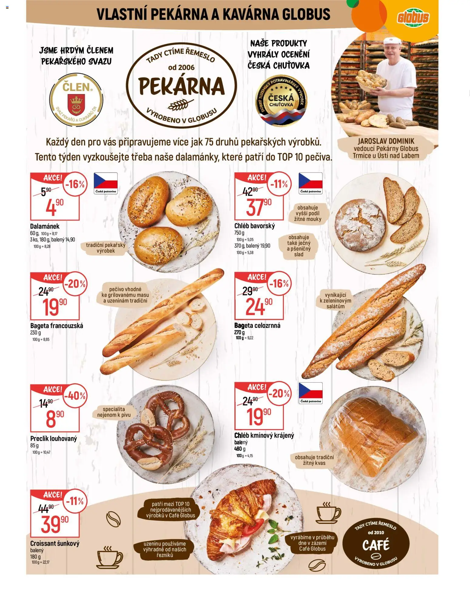 Globus leták - Trmice od 12.11.2025 | Strana: 6 | Produkty: Globus, Chléb, Croissant, Bageta