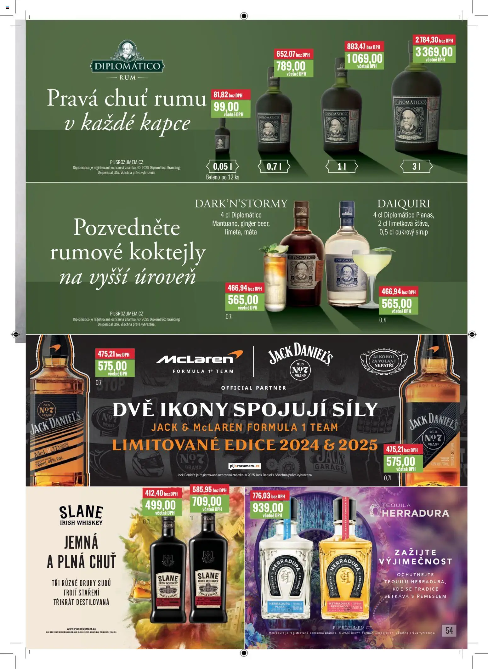 Ratio leták od 01.01.2026 | Strana: 55 | Produkty: Rum, Whiskey, Diplomatico, Jack Daniel’s