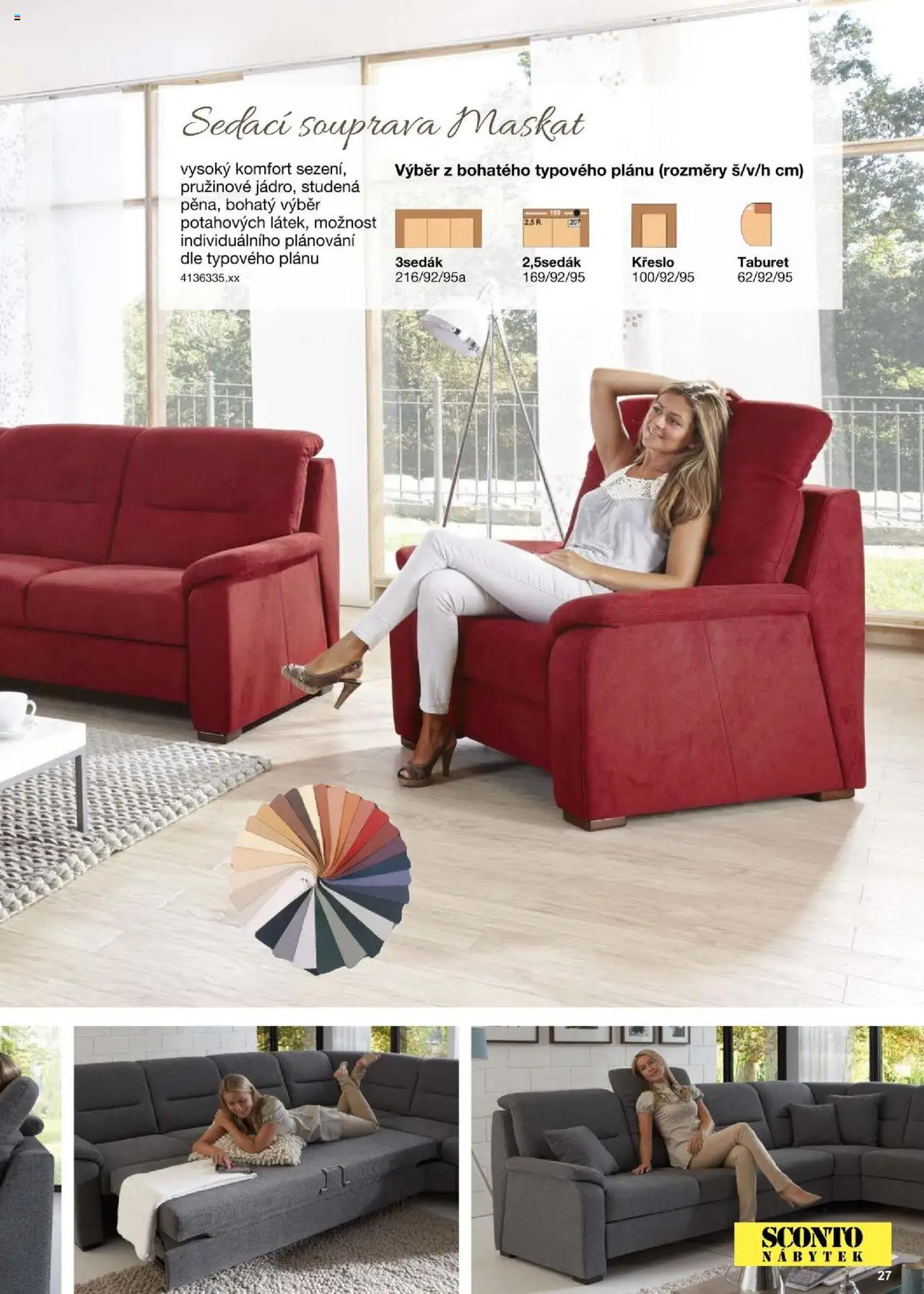 Sconto nábytek katalog - Sedací soupravy od 01.01.2025 | Strana: 27 | Produkty: Sedací souprava, Taburet, Nábytek, Křeslo