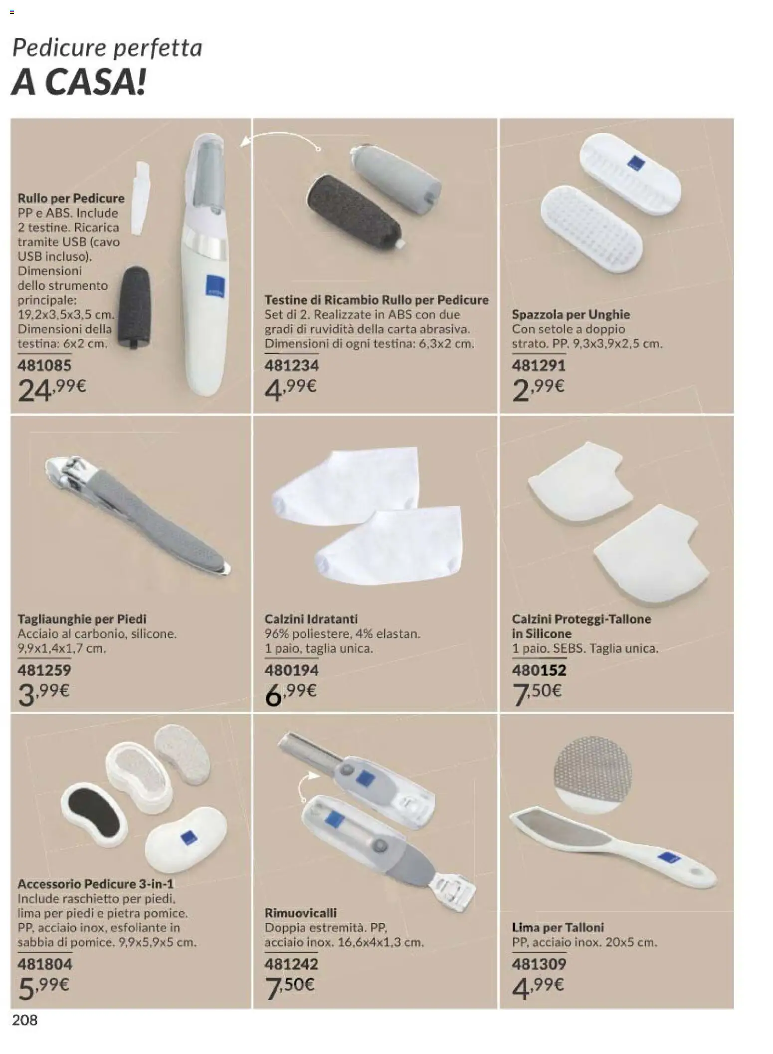 Volantino Avon del 01.12.2025 | Pagina: 208 | Prodotti: Spazzola, Rullo, Lima, Calzini