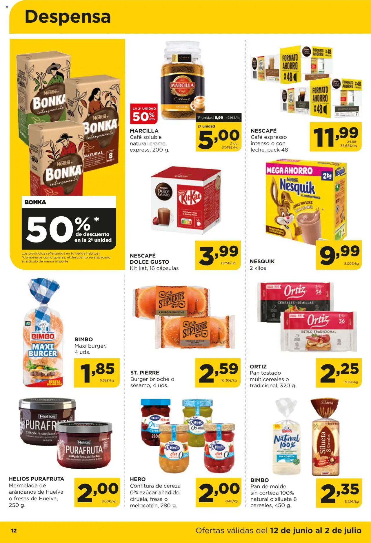 Alimerka folleto Asturias │ válido desde el 12.06.2025 | Página: 13 | Productos: Pan, Fresas, Cereales, Μηχανή καφέ