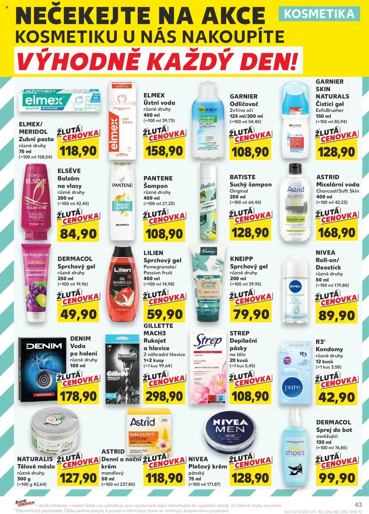 Kaufland leták od 11.06.2025 | Strana: 43 | Produkty: Deodorant, Depilační pásky, Máslo, Balzám na vlasy