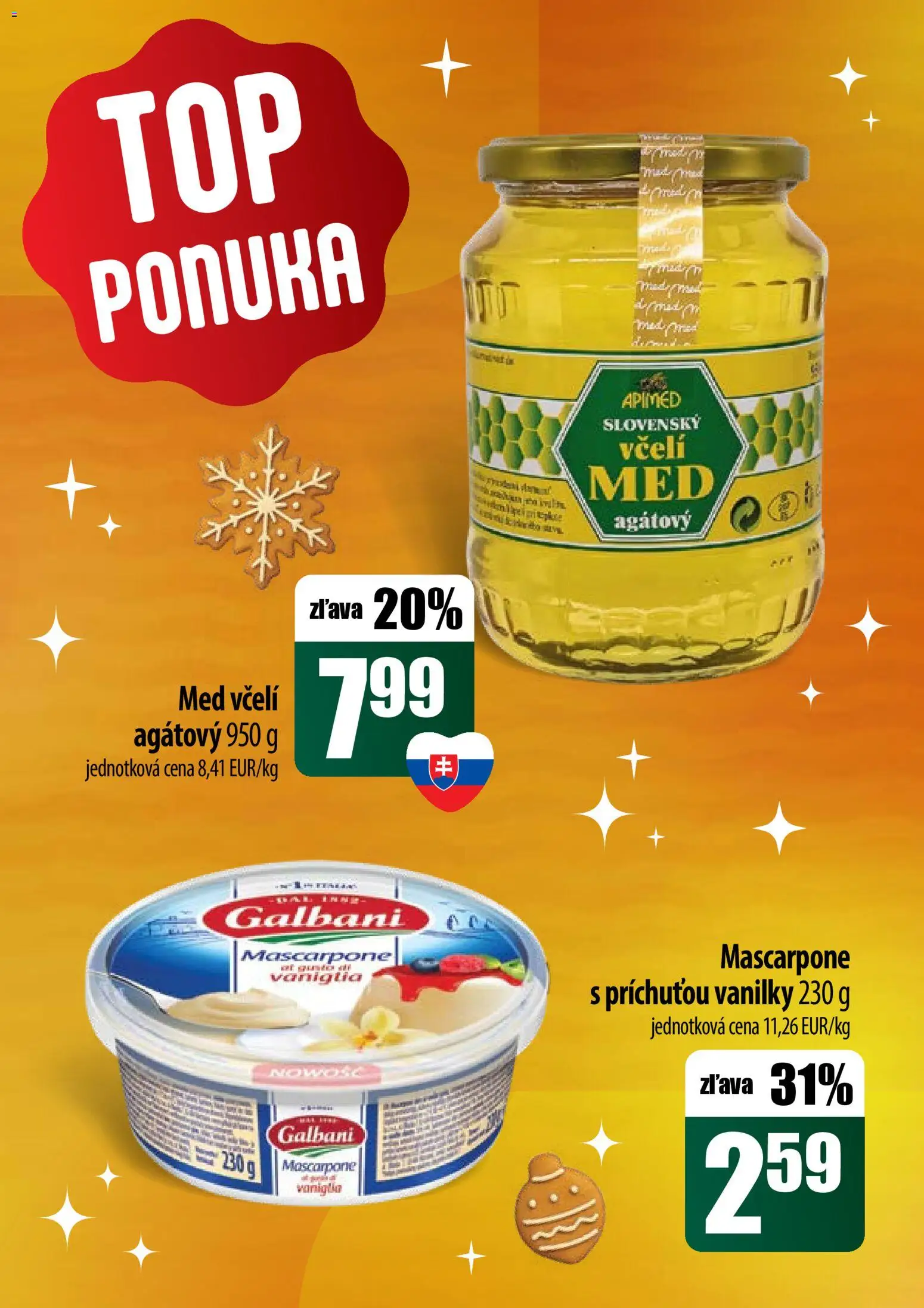 Nové COOP Jednota akcie – leták je platný od 11.12.2025 | Strana: 5 | Produkty: Šál, Mascarpone, Med