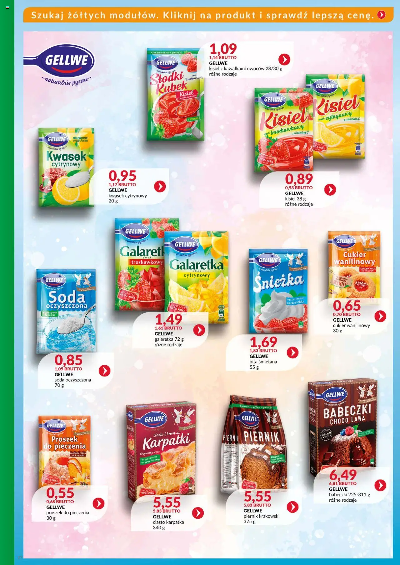 Eurocash Gazetka - Katalog Artykułów Spożywczych od 19.10.2025 | Strona: 27 | Produkty: Galaretka, Ciasto, Kwasek cytrynowy, Śmietana